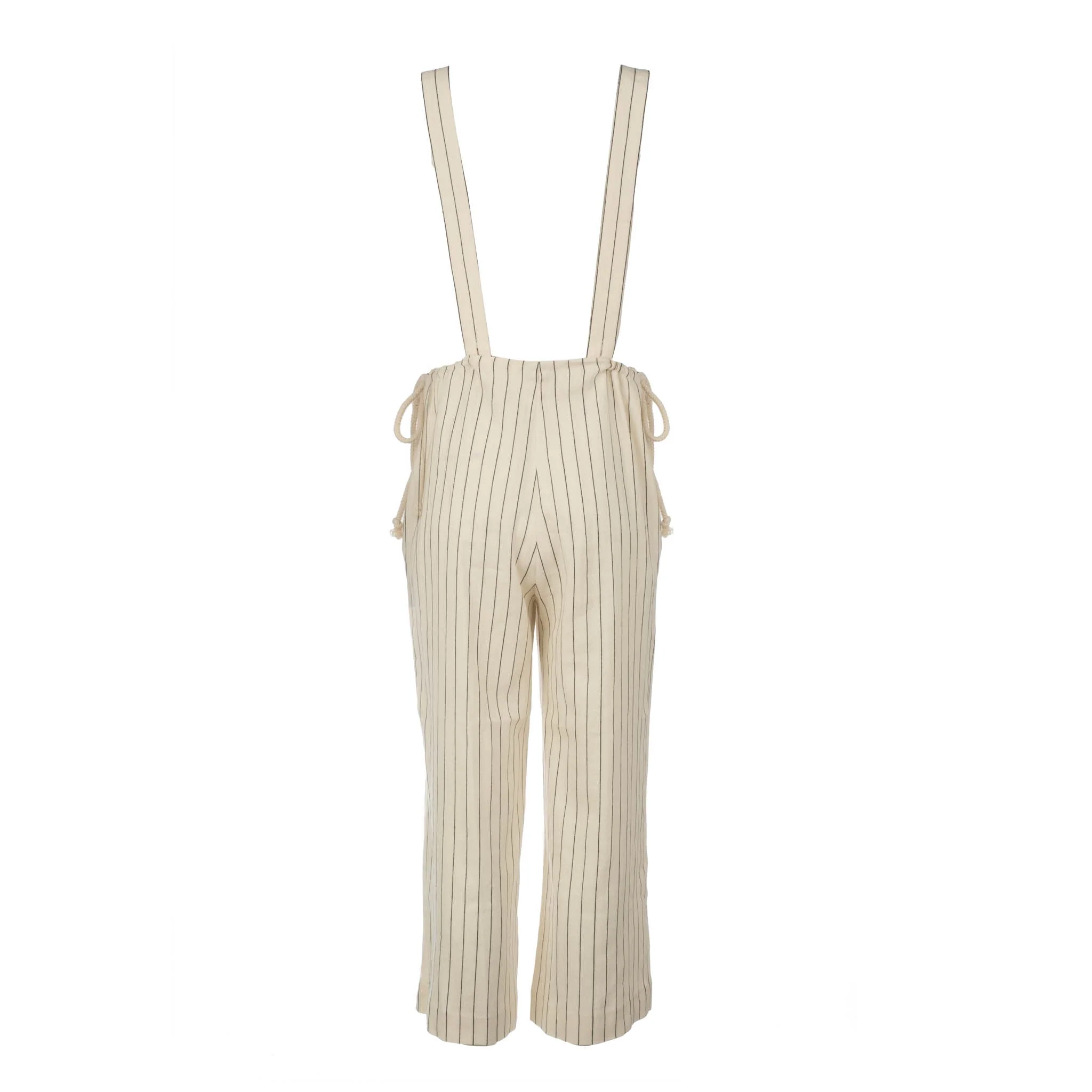 Pinstripe Overalls | Beige - Image 5
