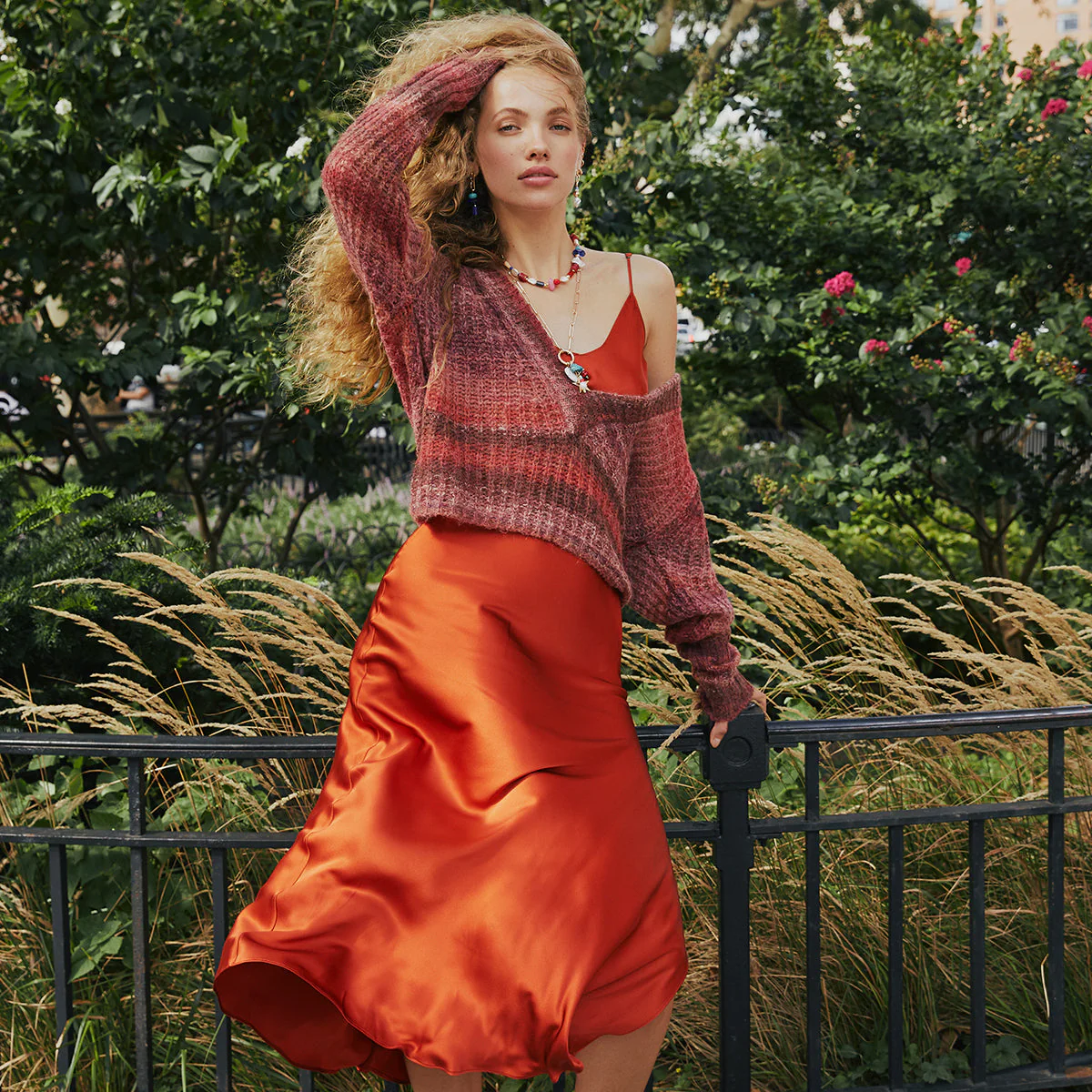 Rust Mohair V-Neck Pullover | Rust - Image 3