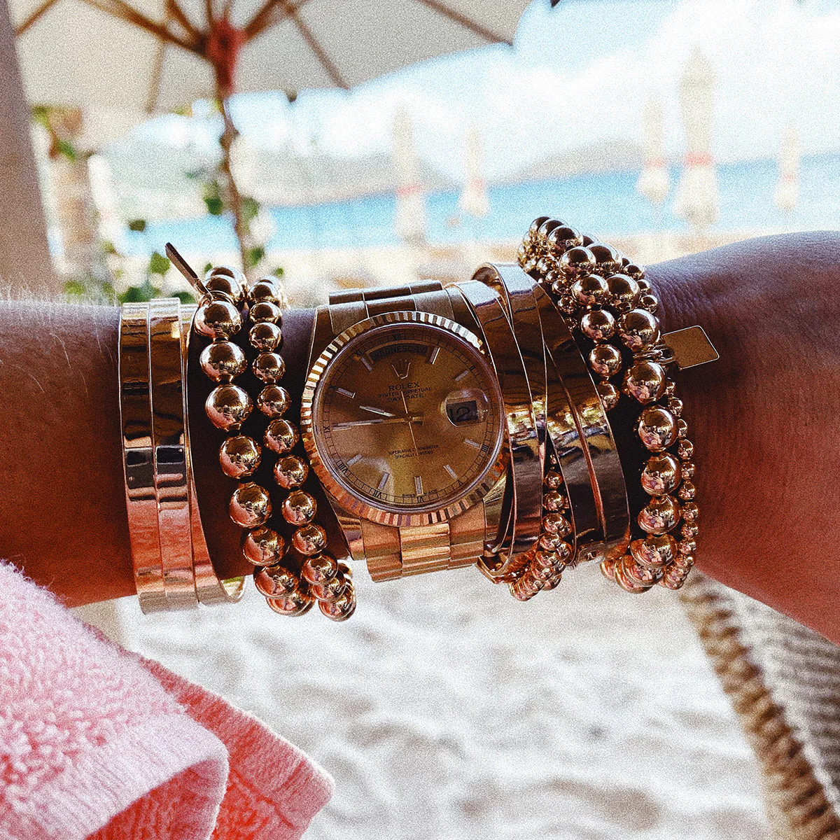 Timo Gold Bracelet Set | Glossy Gold Plated - Image 9