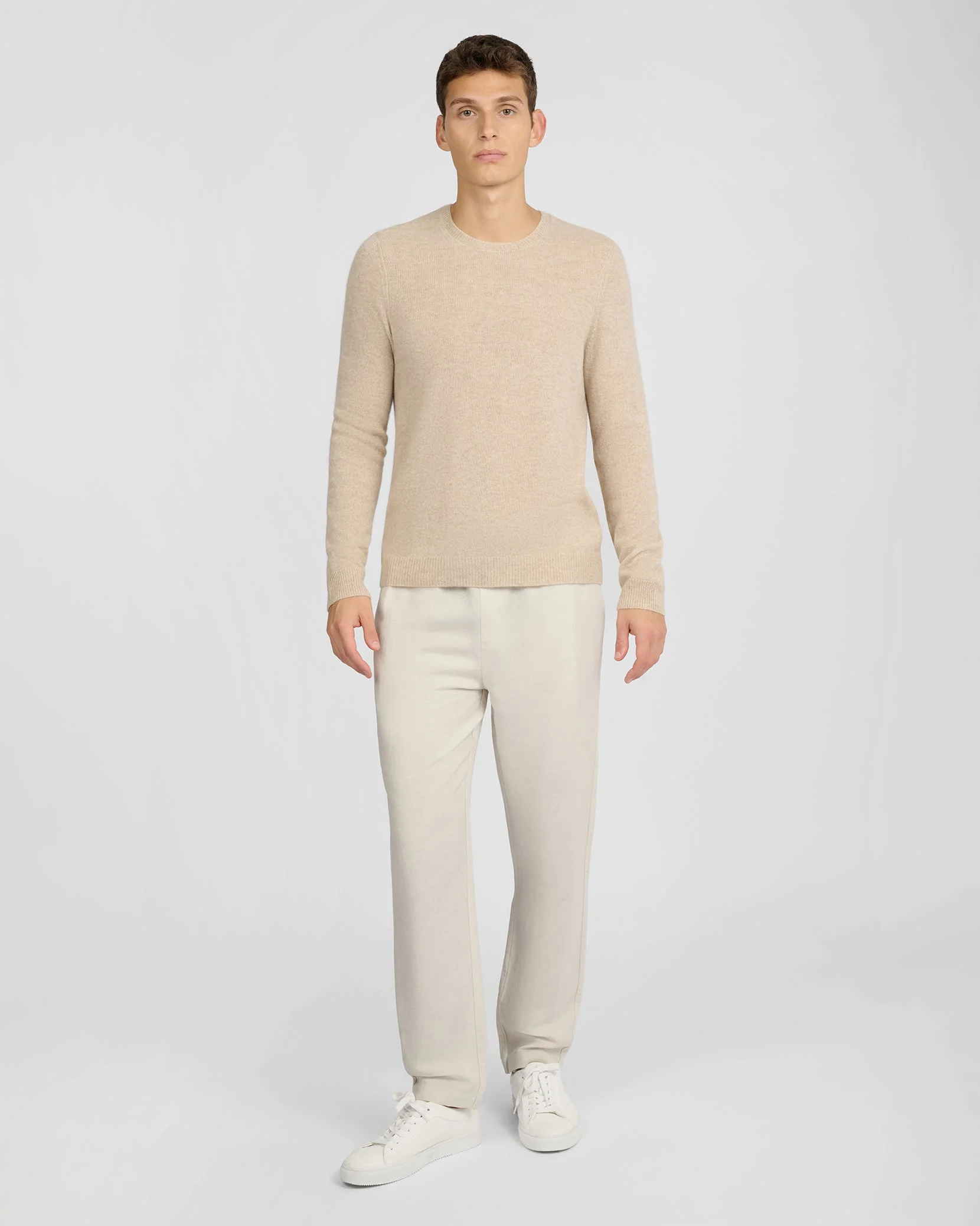 Mens | Featherweight Cashmere Sweater | Stone - Image 4