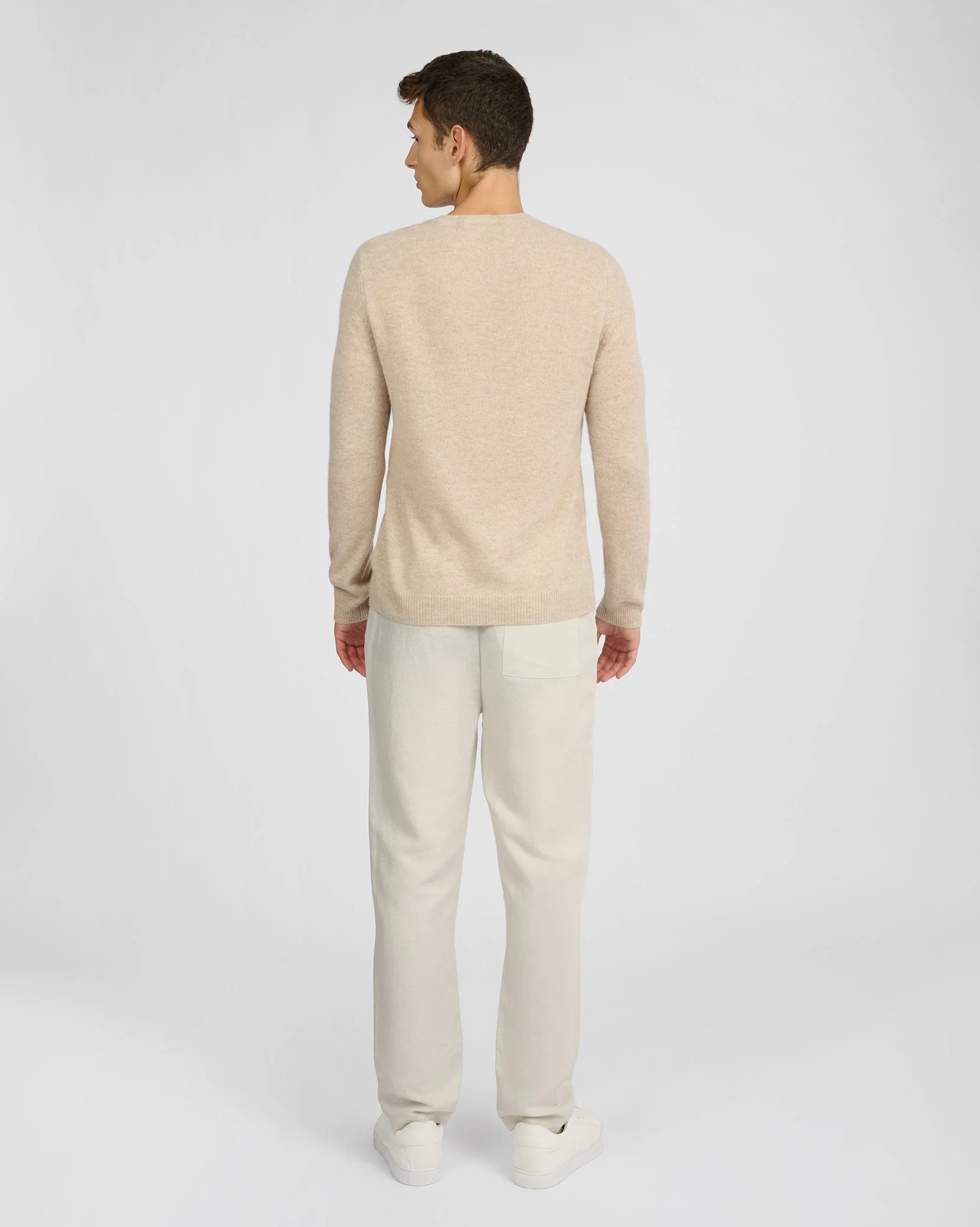 Mens | Featherweight Cashmere Sweater | Stone - Image 5