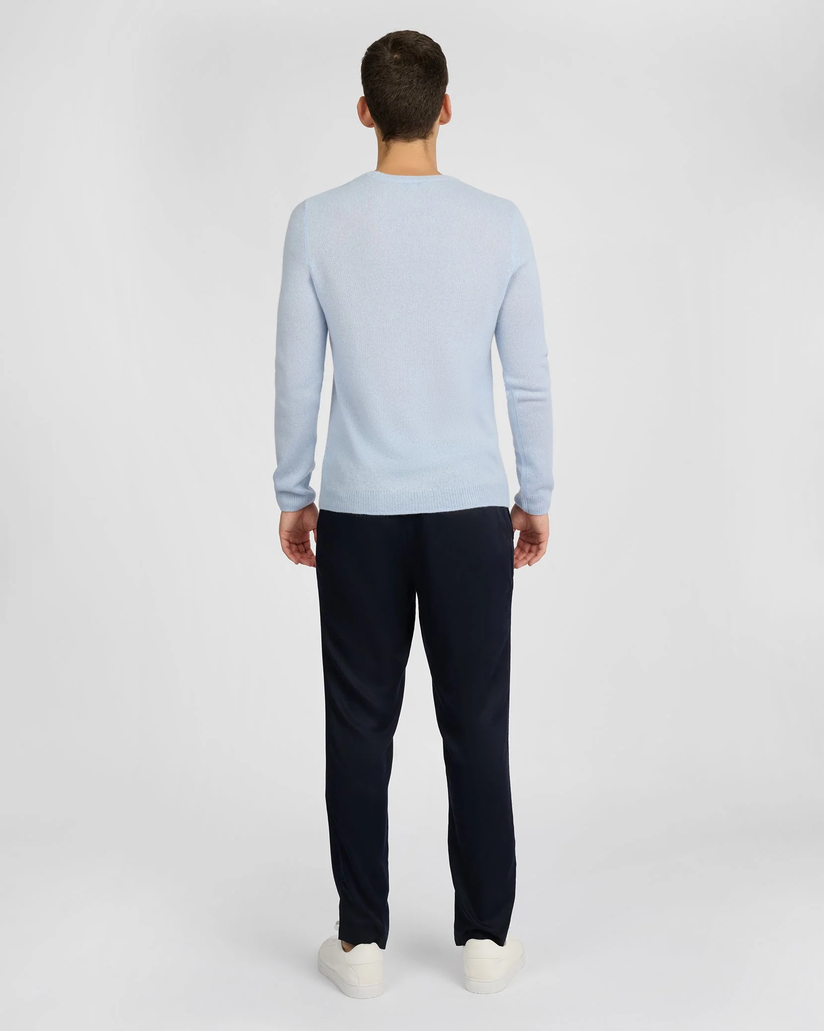 Mens | Featherweight Cashmere Sweater | Soft Sky - Image 5