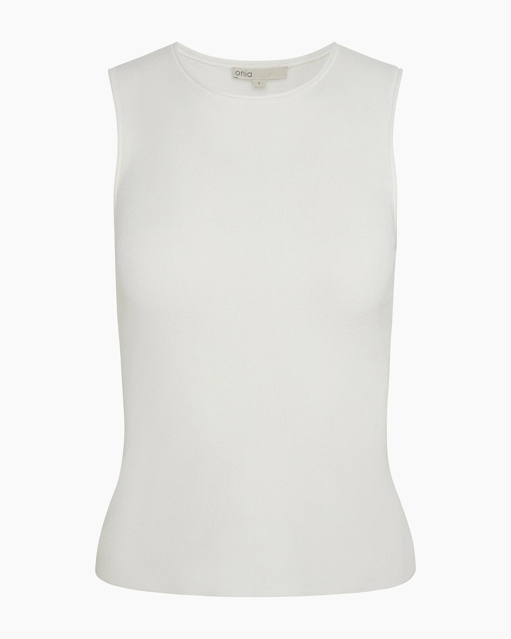 Womens | Fitted Micro Rib Tank | White - Image 2