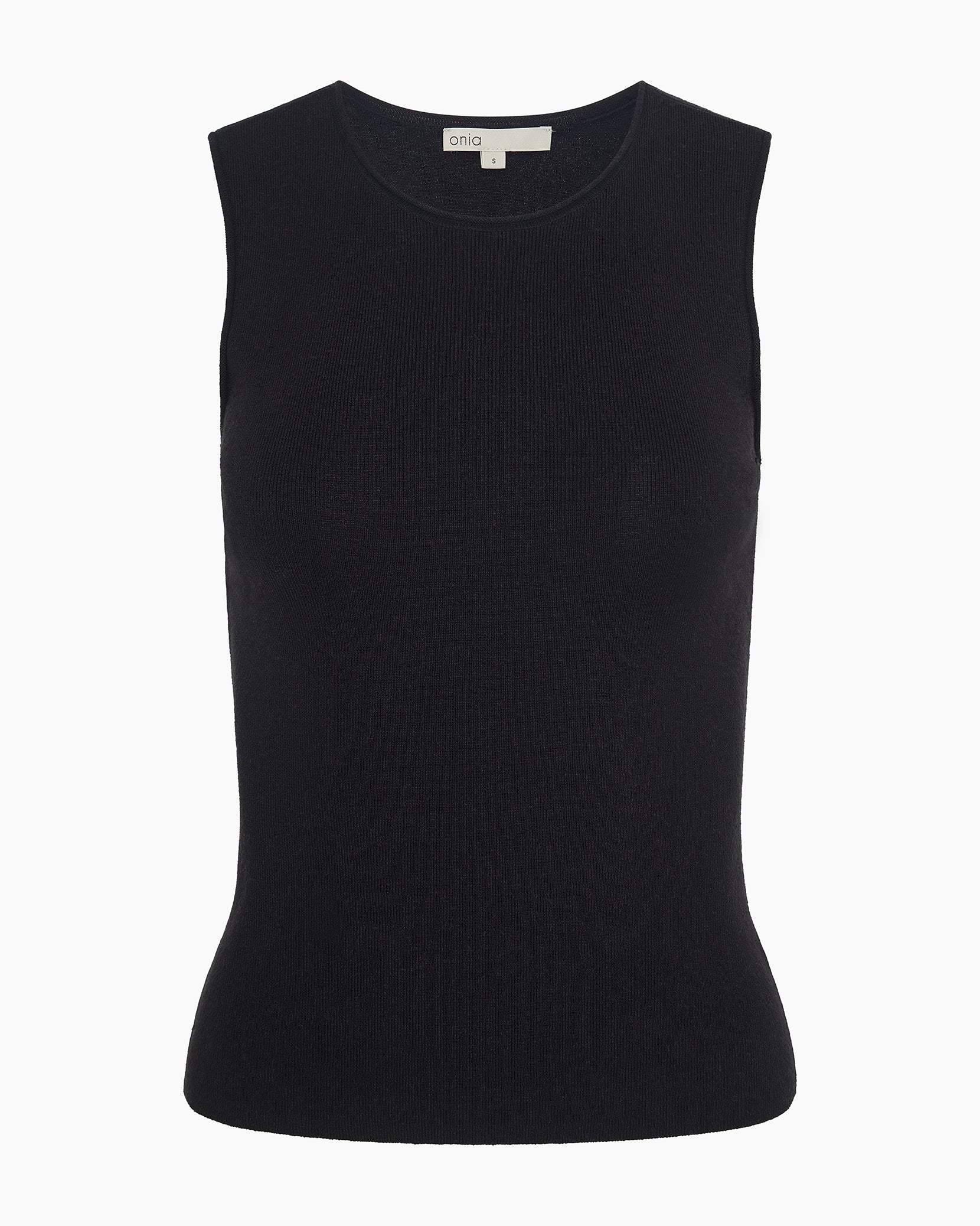 Womens | Fitted Micro Rib Tank | Black - Image 2