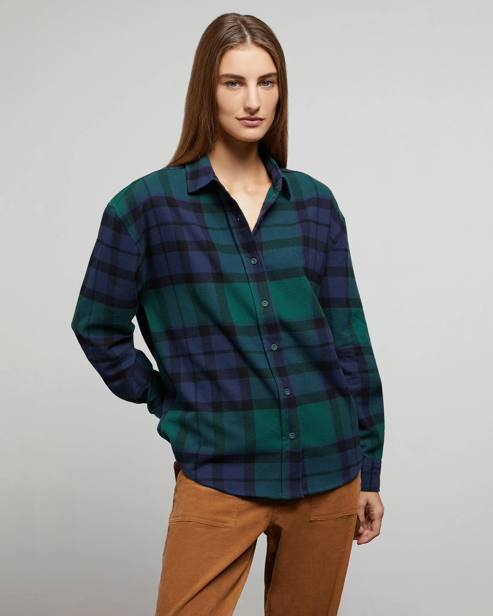 Mens | Flannel Oversized Shirt | Hunter-Multi-Modern-Graham - Image 2