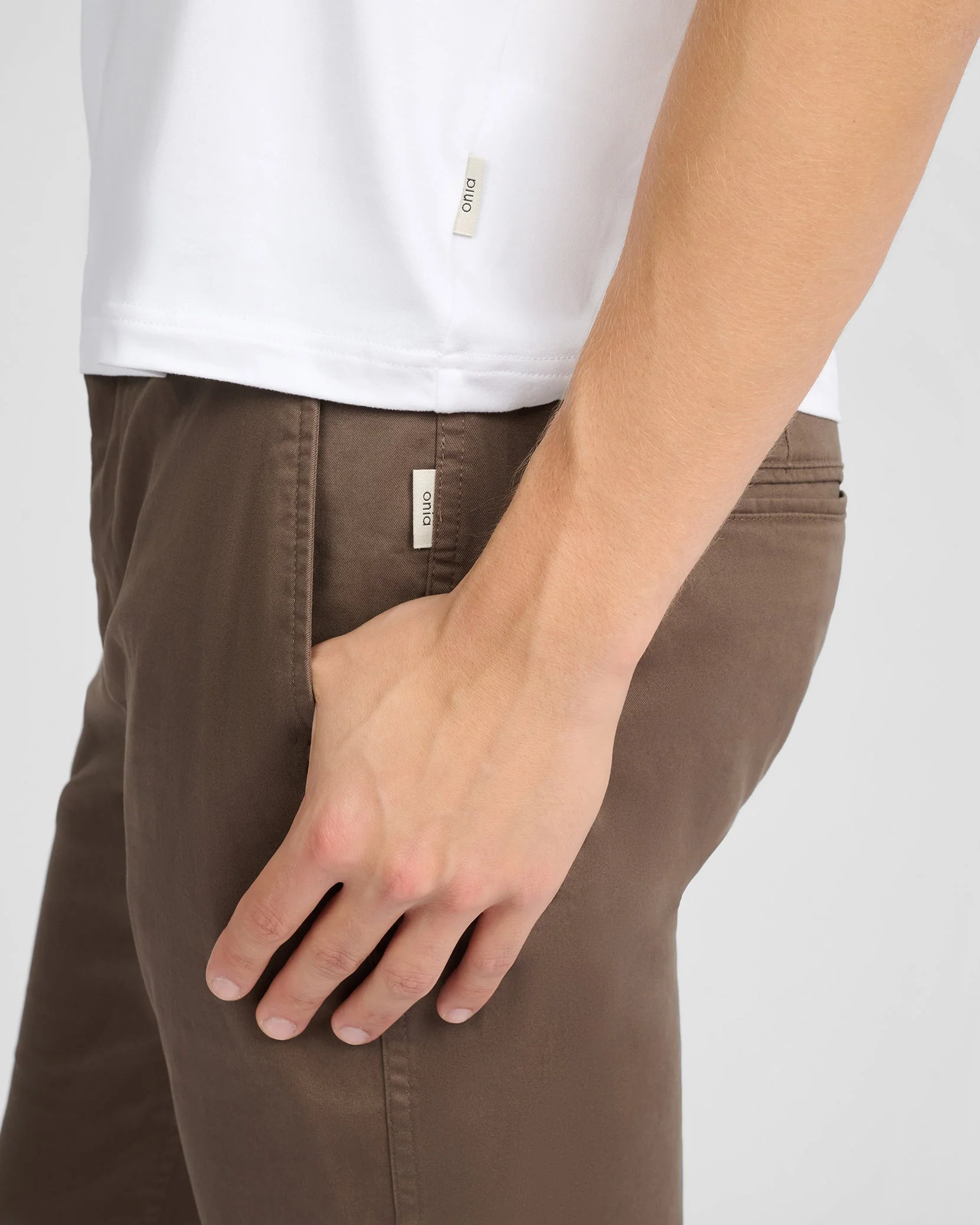 Mens | Flat Front Stretch Chino Pant | Chestnut - Image 3