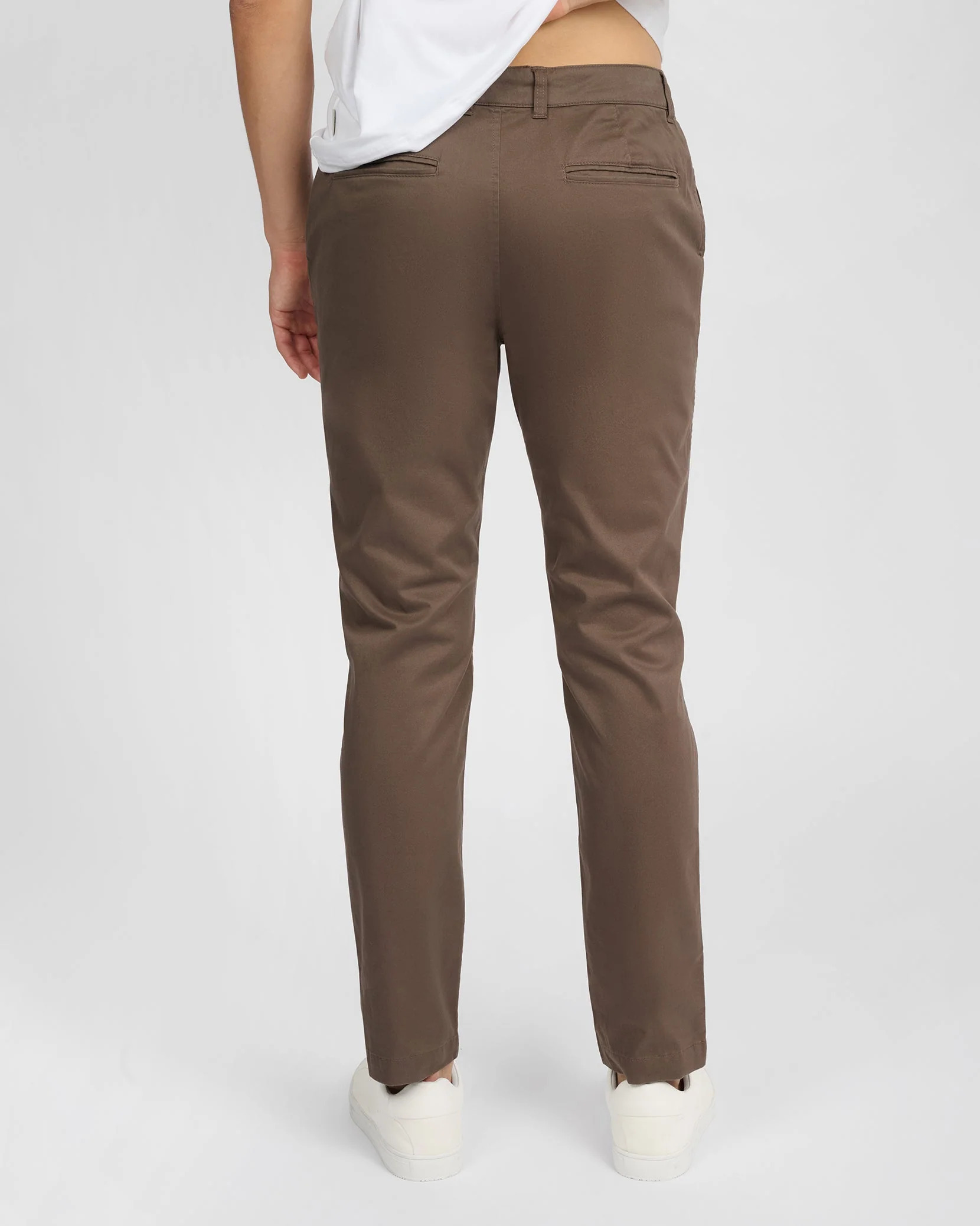 Mens | Flat Front Stretch Chino Pant | Chestnut - Image 5