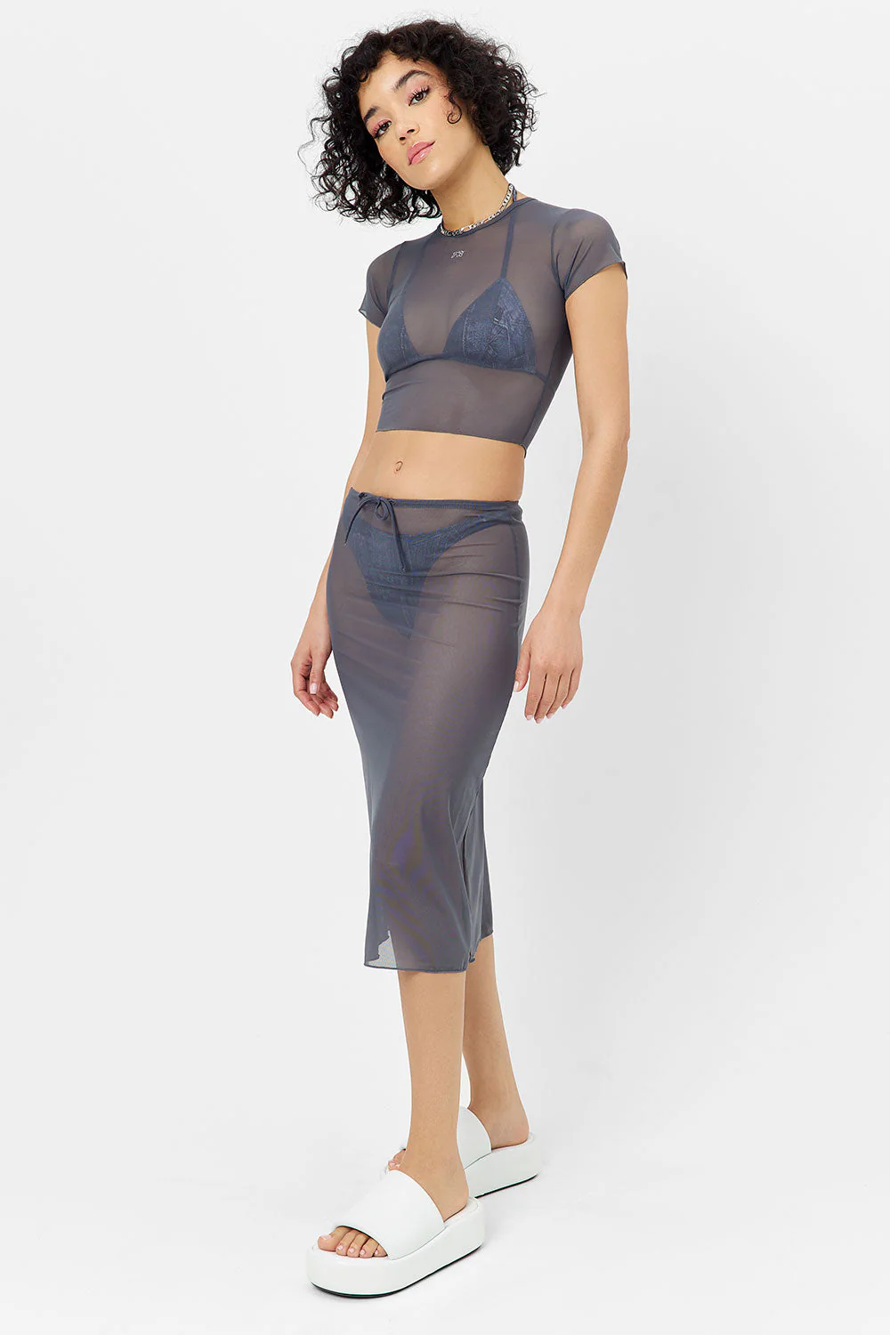 Adriana Mesh Midi Skirt | Galaxy - Image 2