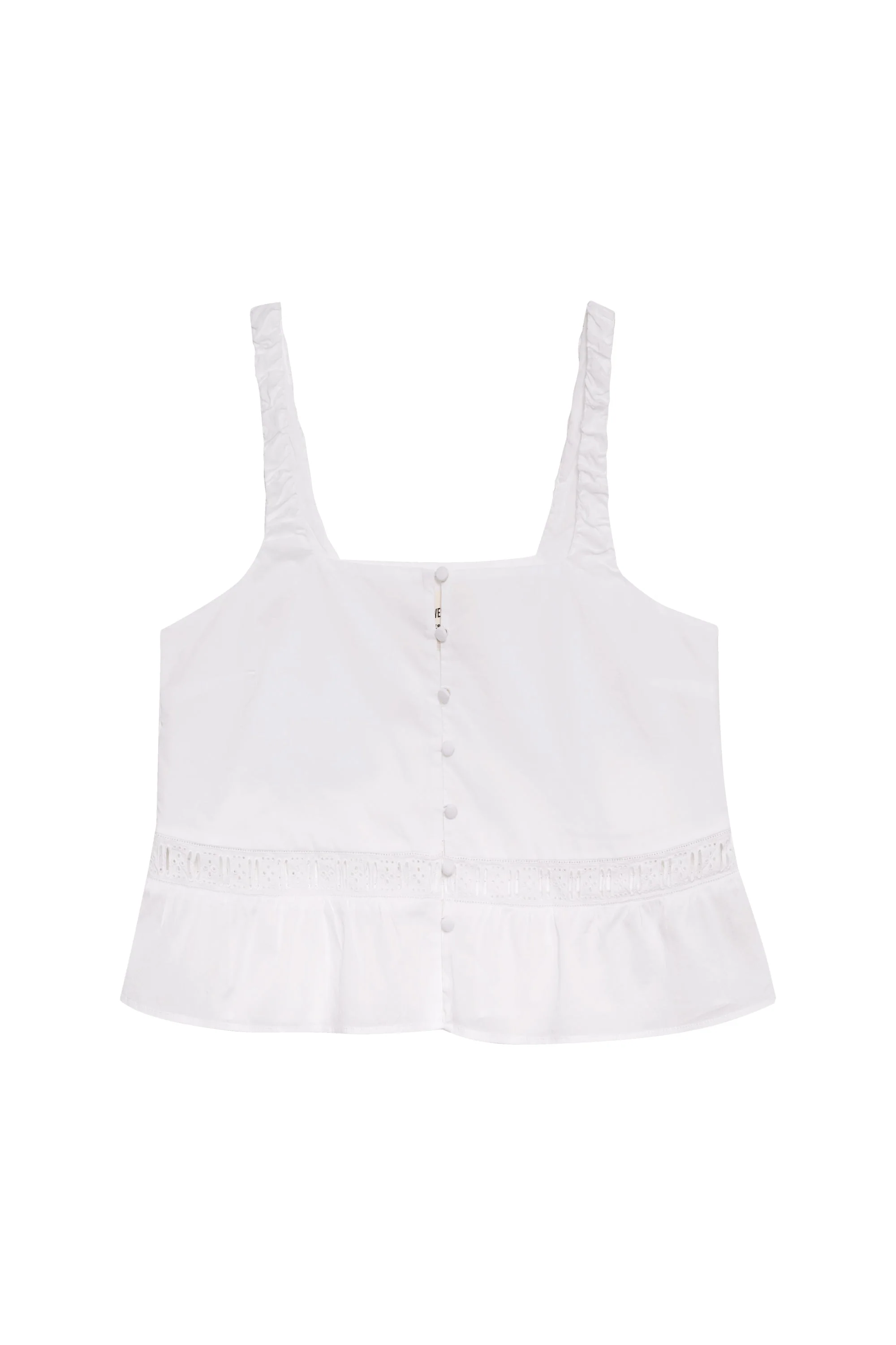 Airy Poplin Buttoned Top | White - Image 4