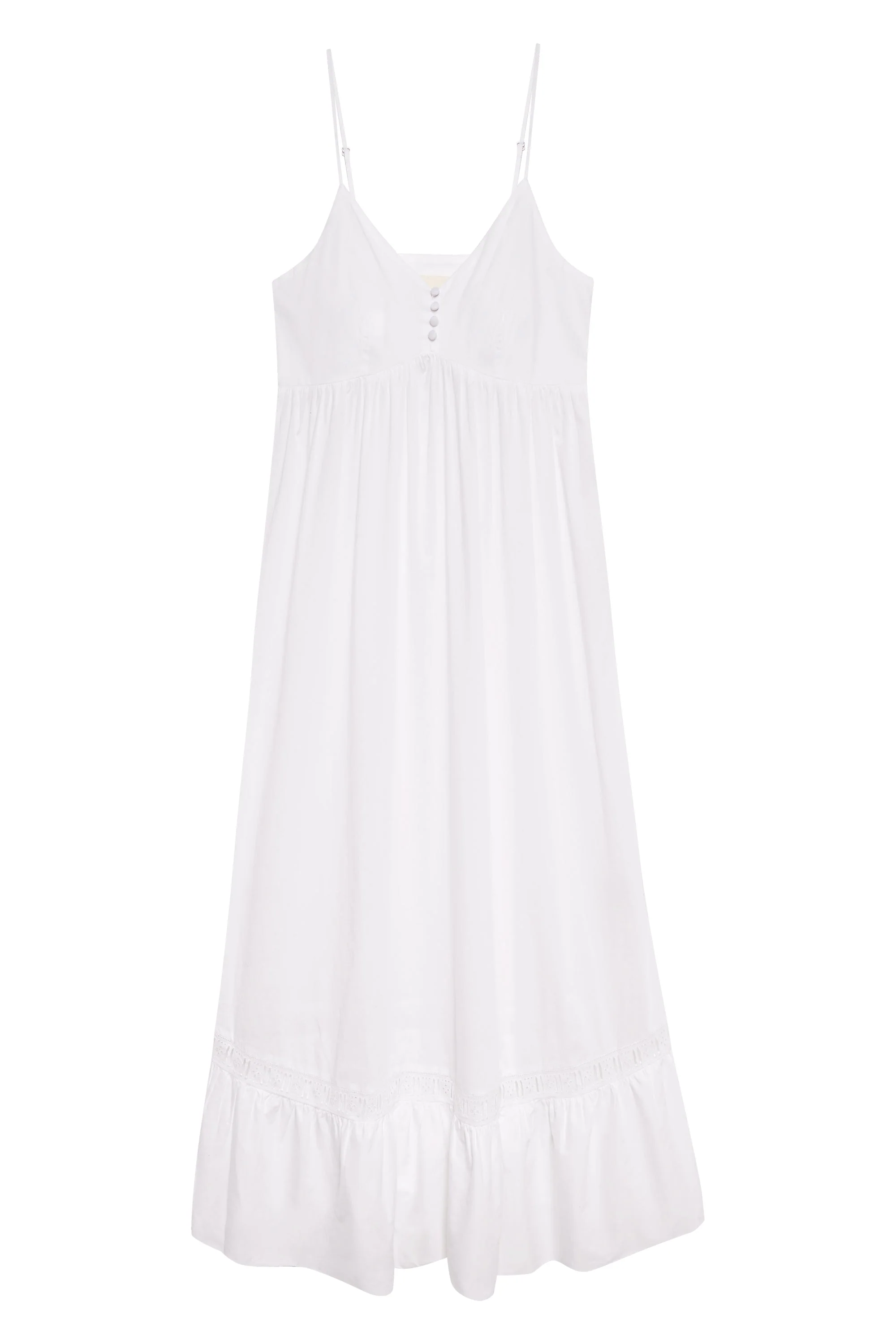 Airy Poplin Midi Dress  | White - Image 3