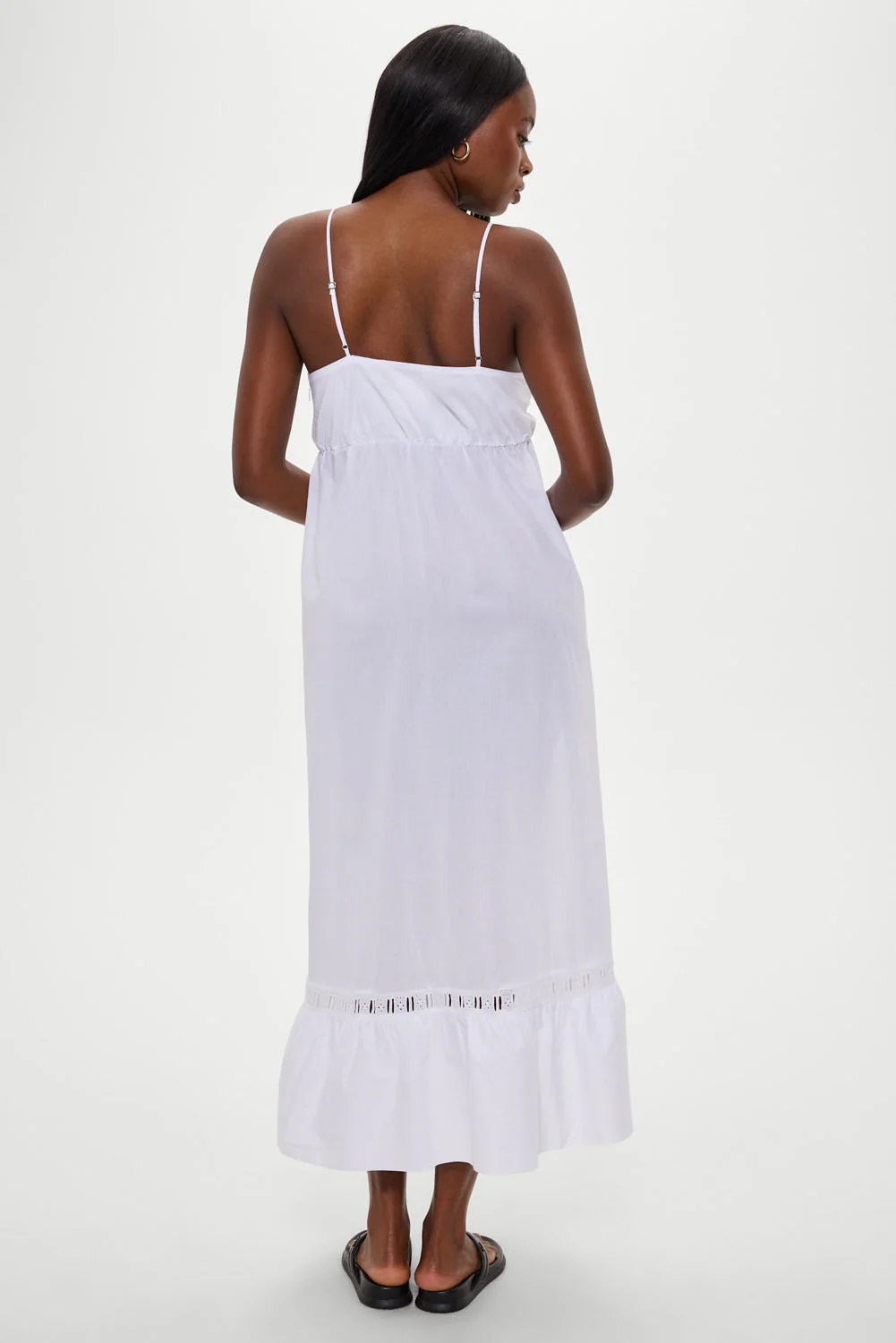 Airy Poplin Midi Dress  | White - Image 5
