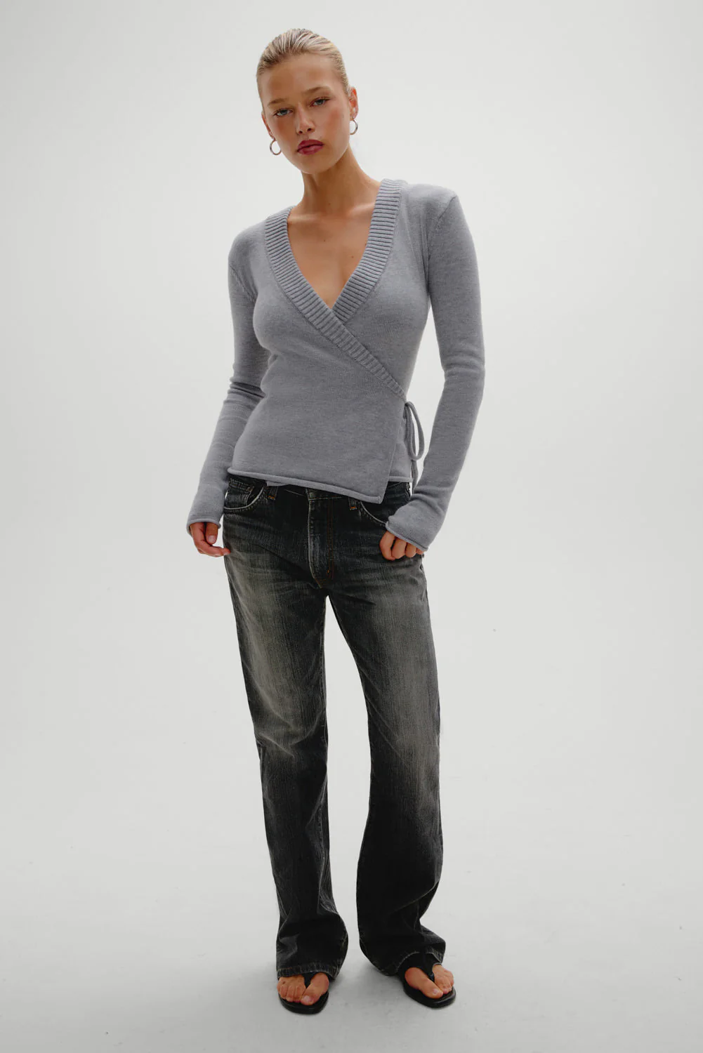 Angel Baby Wrap Knit Sweater | Cloud Cover - Image 5