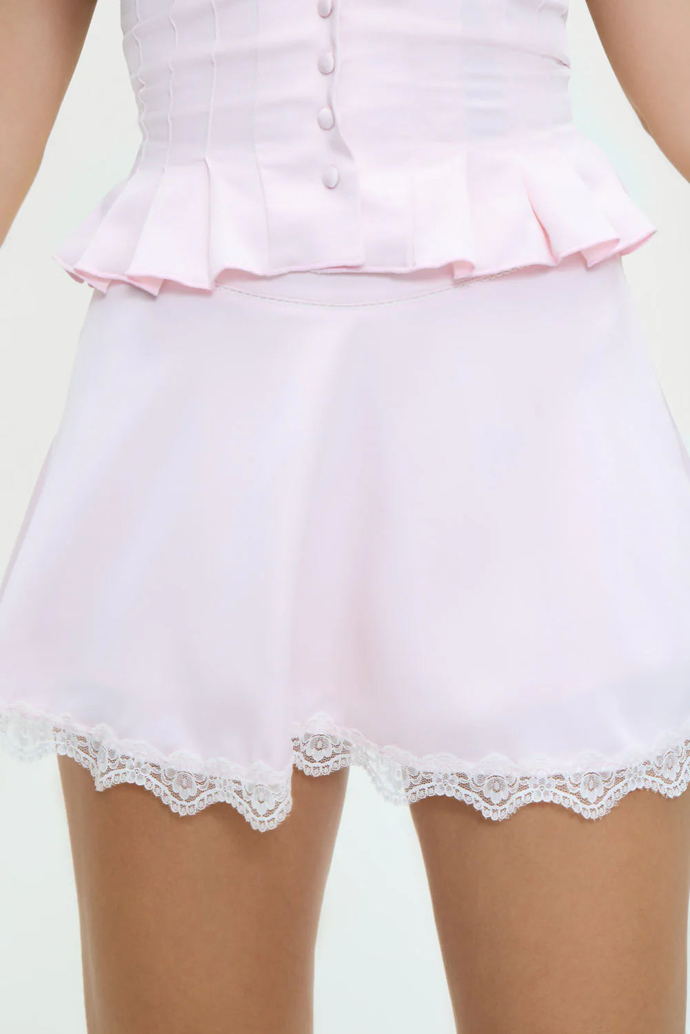 Angeline Satin Mini Skirt | Pink Porcelain - Image 4