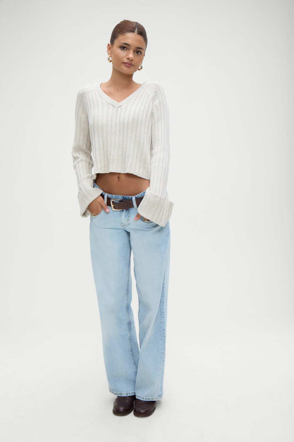 Ashton Cotton Knit Sweater | Cream - Image 3
