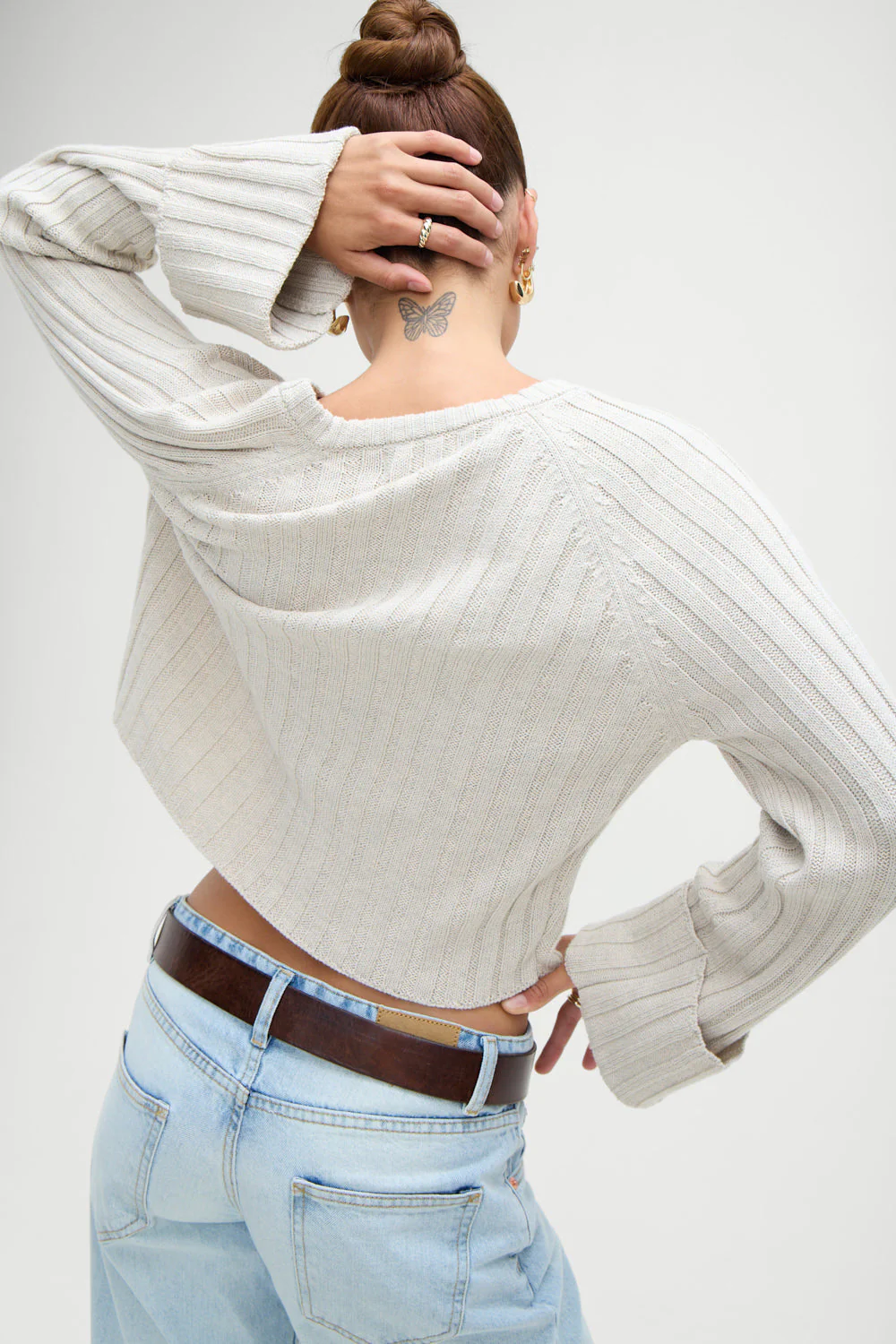 Ashton Cotton Knit Sweater | Cream - Image 4