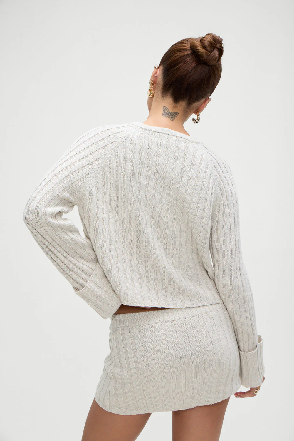 Ashton Knit Mini Skort | Cream - Image 2