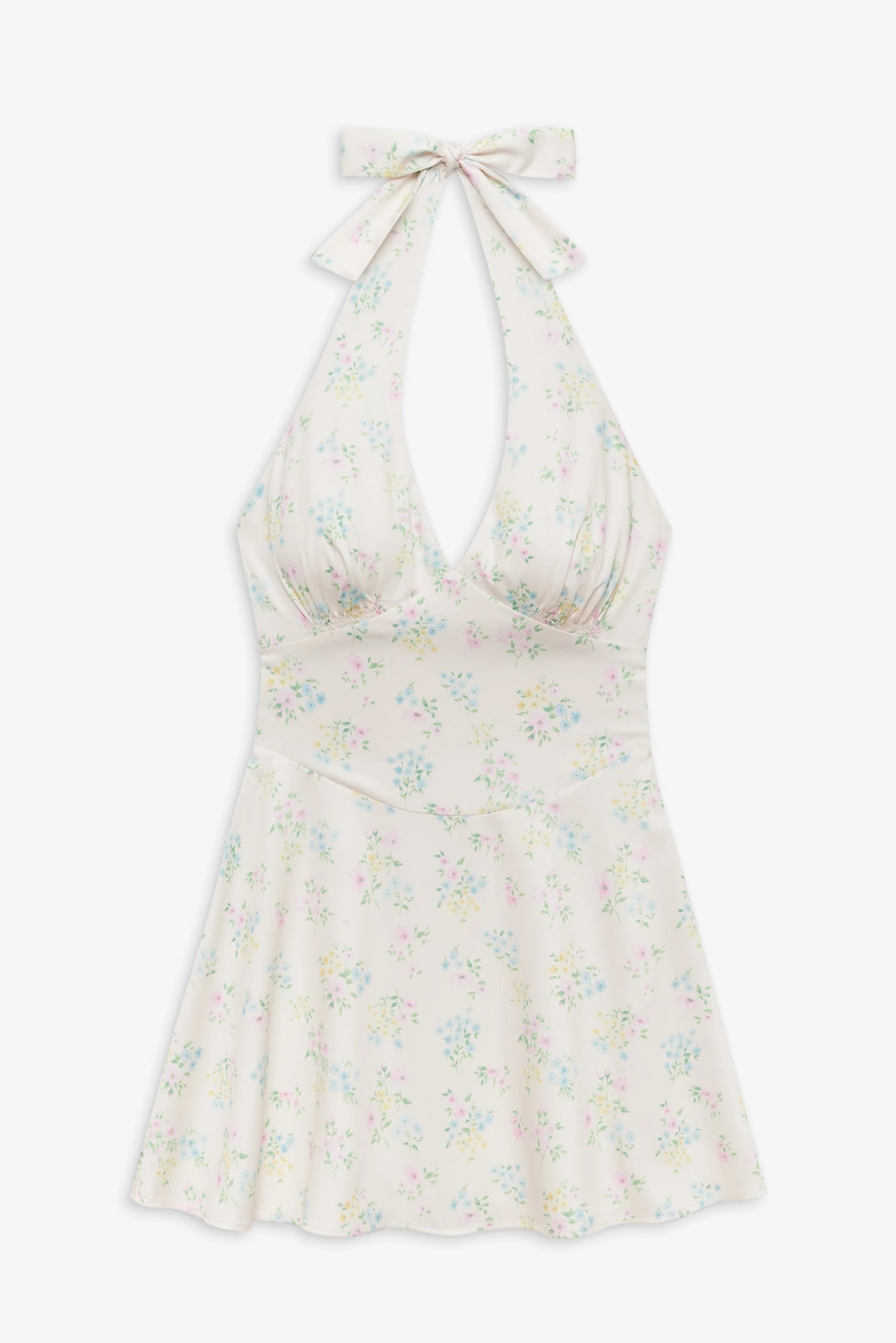 Audrey Floral Satin Mini Dress | French Riviera - Image 3