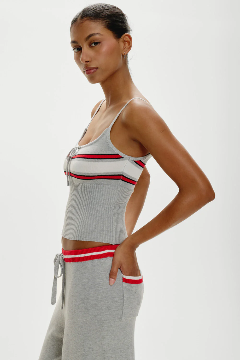 Barrymore Knit Tank Top | Mochi Stripe - Image 2