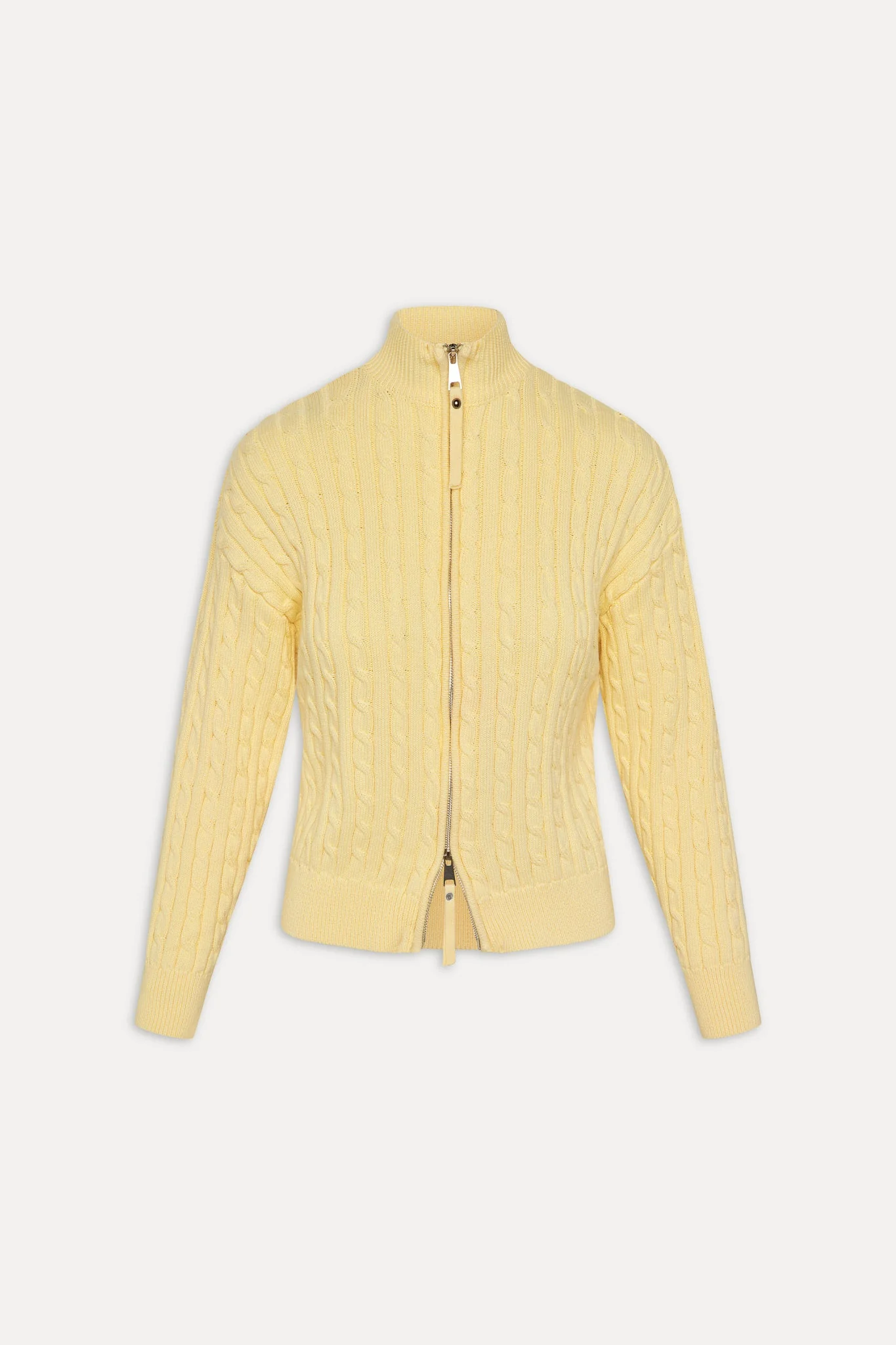 Bea Cable Knit Zip Up Sweater | Vanilla Sugar - Image 3
