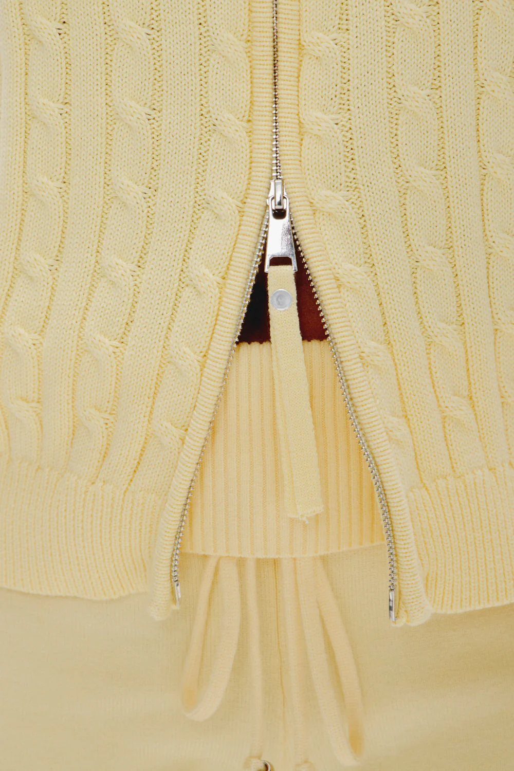 Bea Cable Knit Zip Up Sweater | Vanilla Sugar - Image 5