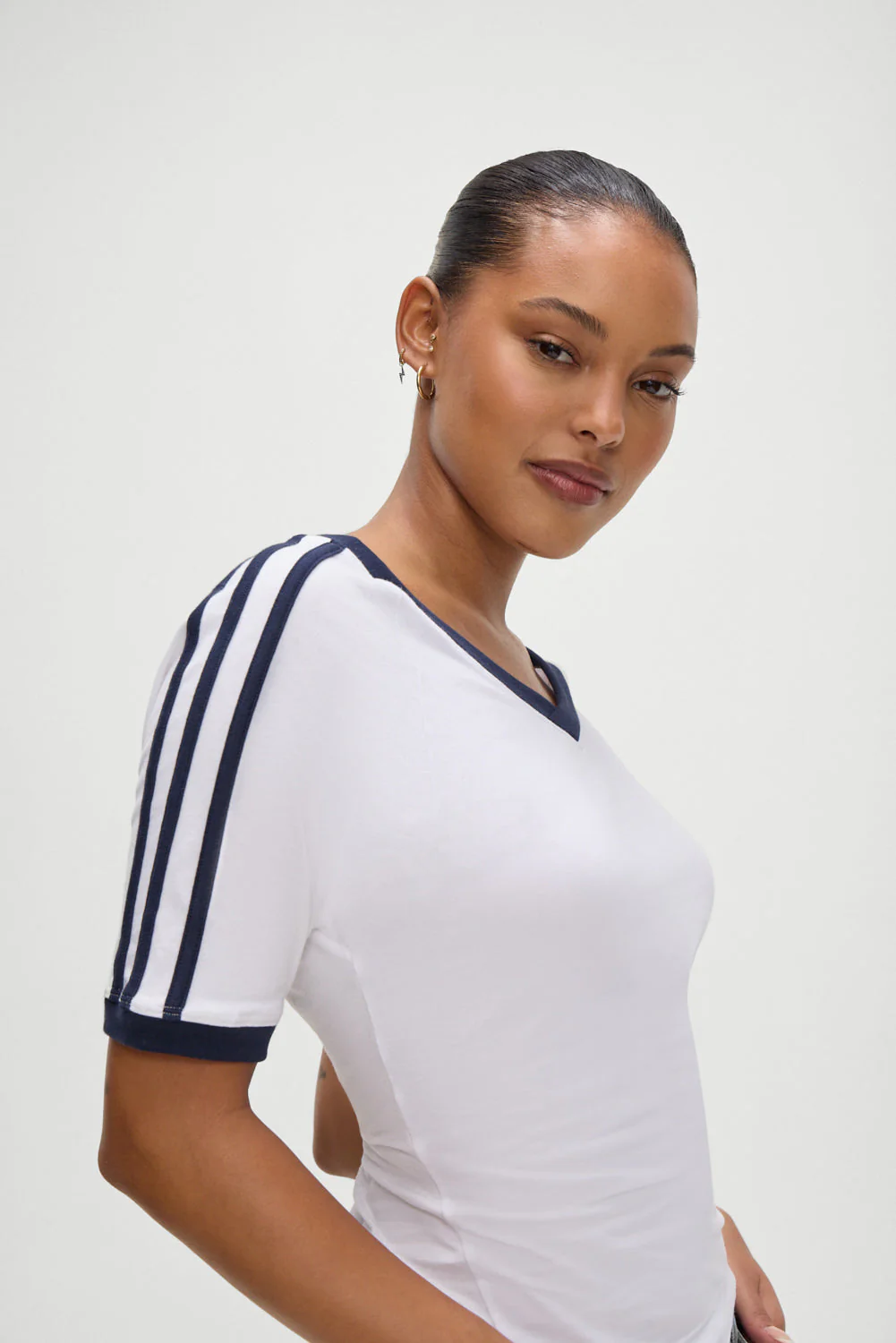 Bodega V Neck Shirt | White - Image 6