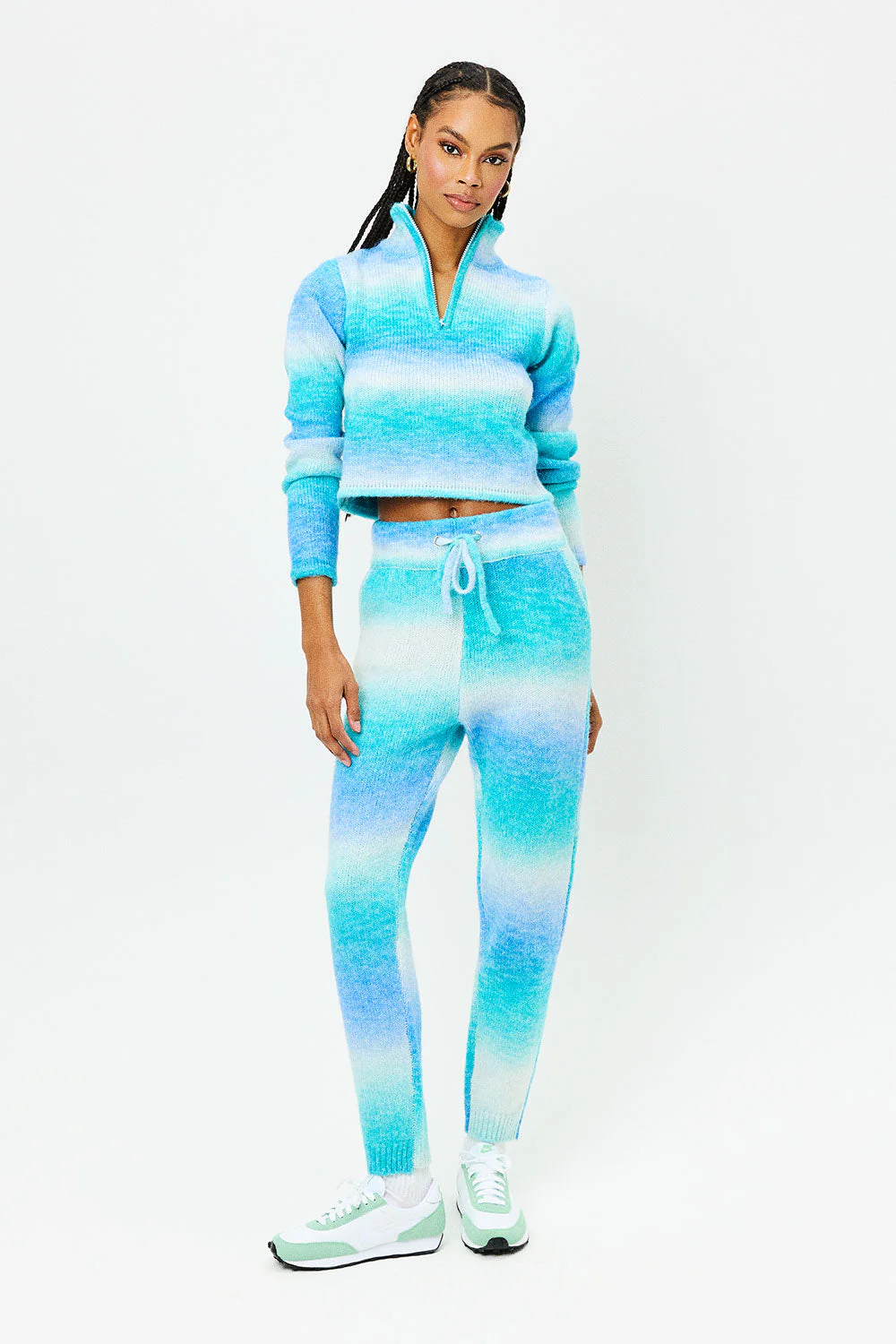 Bowie Cropped Knit Sweater | Blue Horizon - Image 3