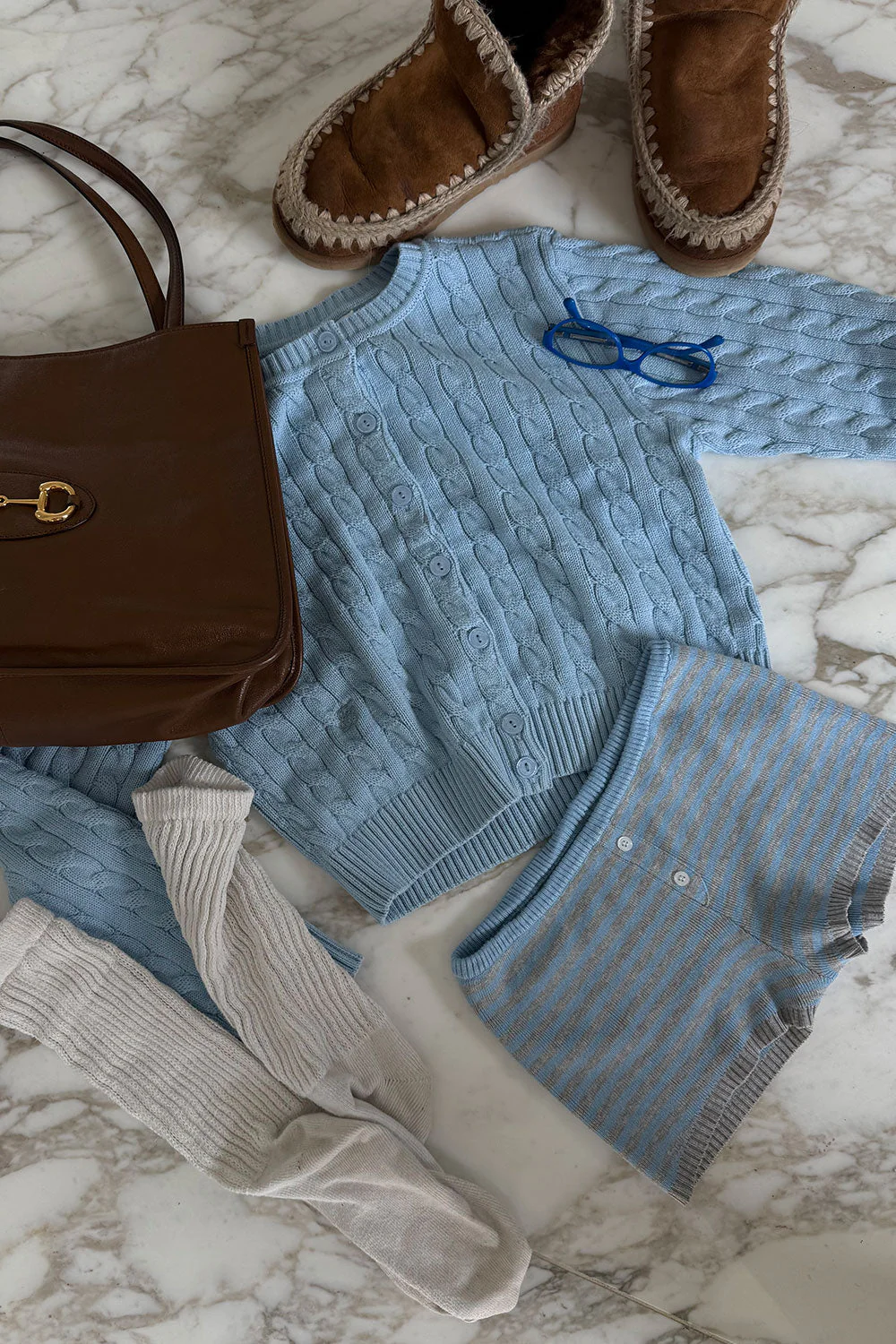 Bradley Knit Booty Shorts | Dewdrop Stripe - Image 2