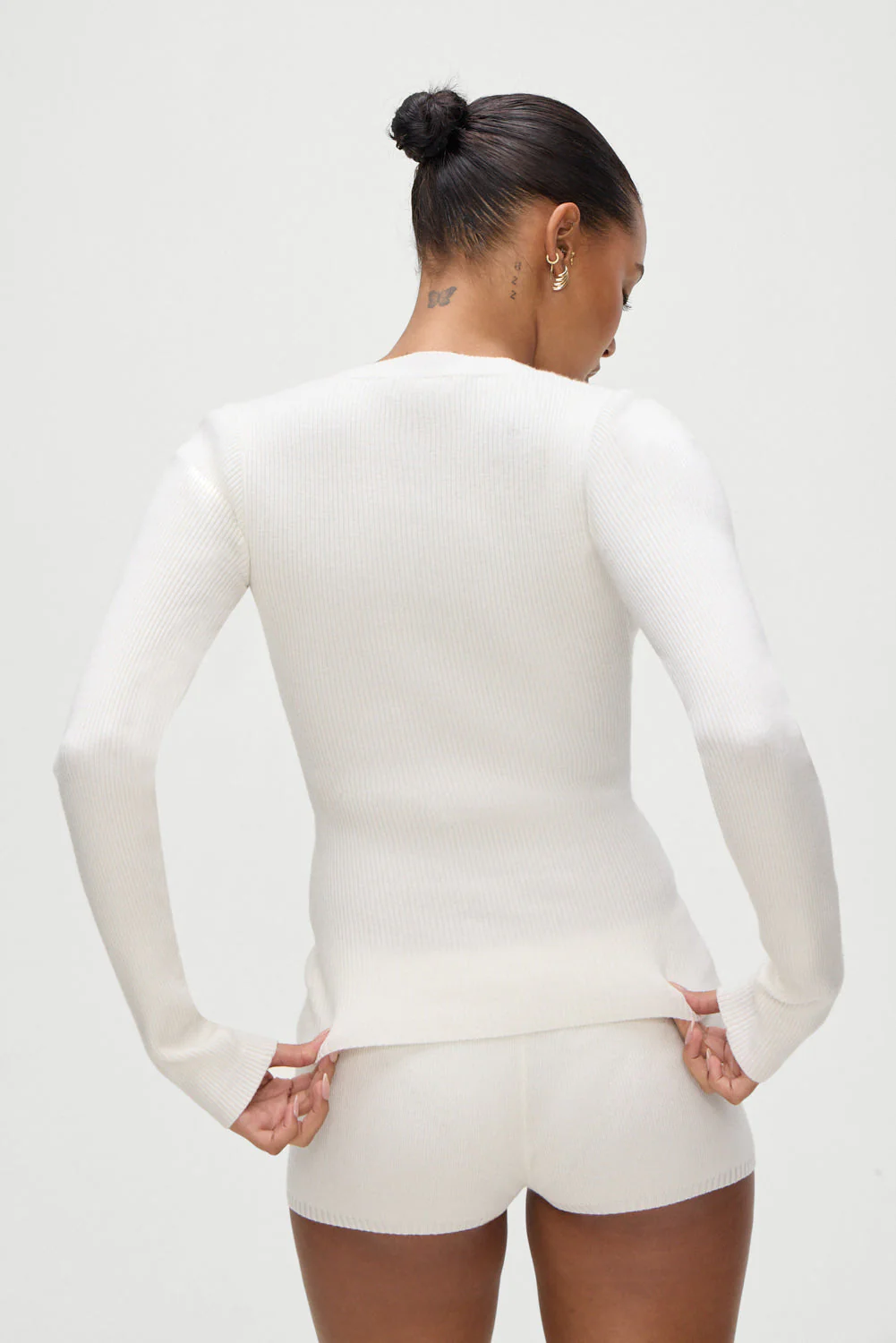 Bradley Knit Booty Shorts | White - Image 4