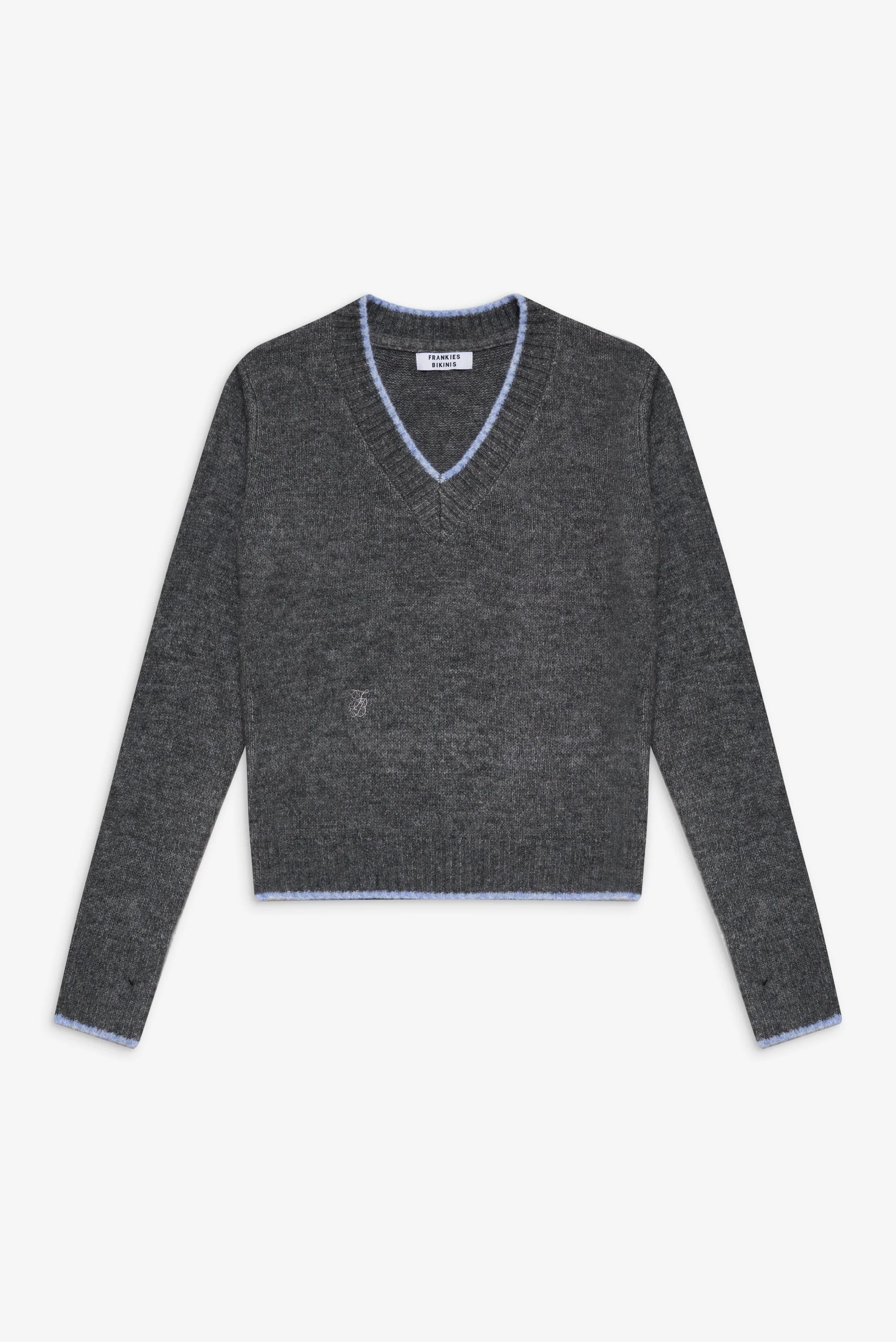 Brentwood V Neck Sweater | Winter Sky - Image 3