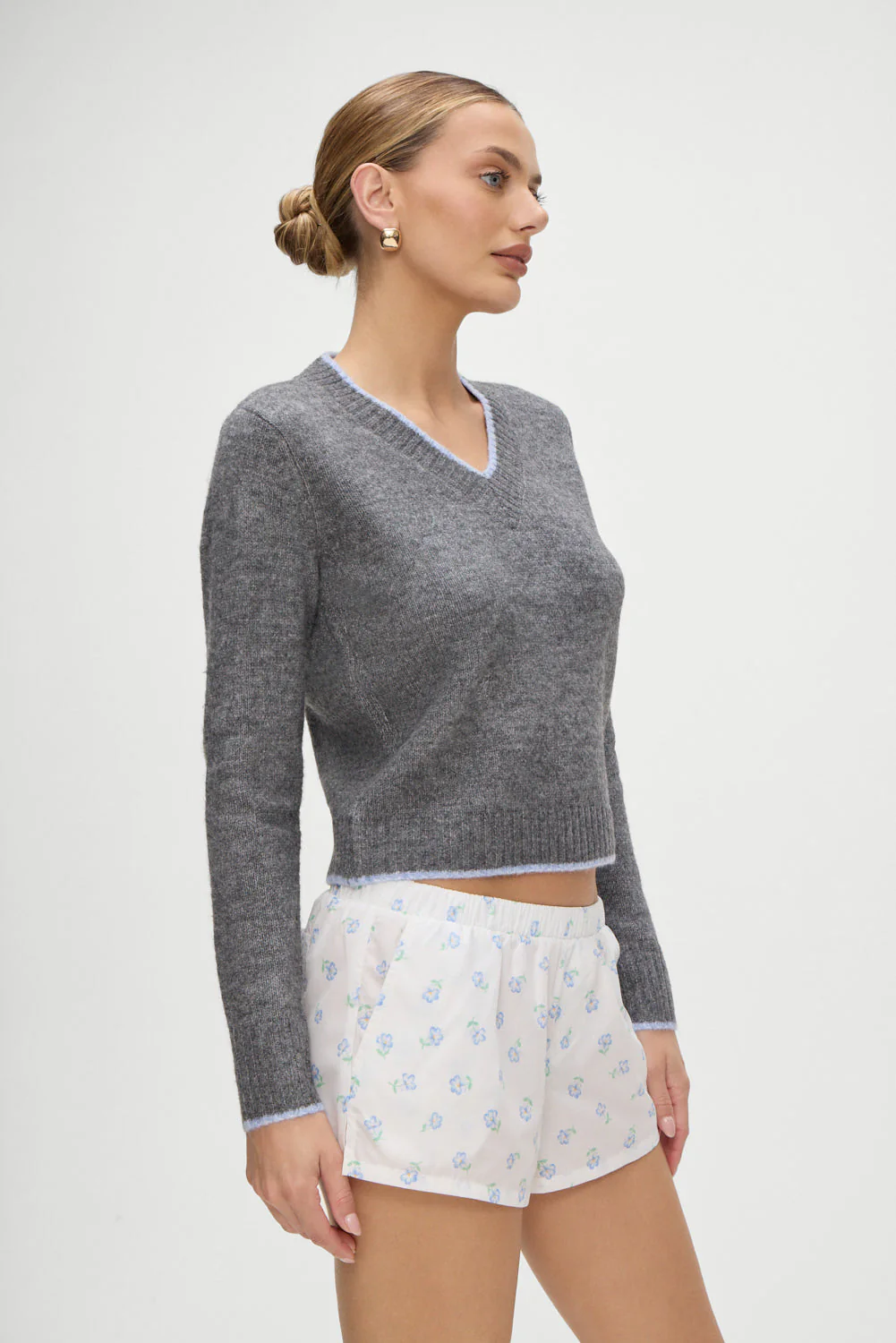 Brentwood V Neck Sweater | Winter Sky - Image 4