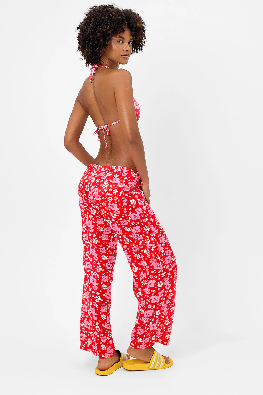 Chilli Satin Floral Cargo Pant | Coconut Girl - Image 4