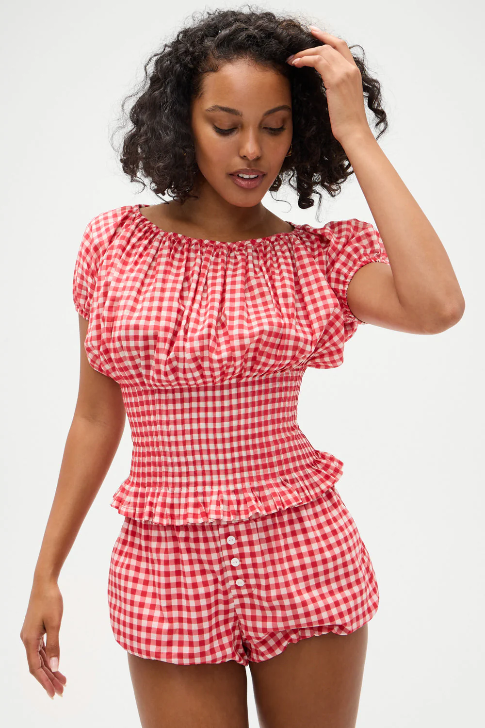 Cider Gingham Blouse  | Cherry Gingham - Image 4