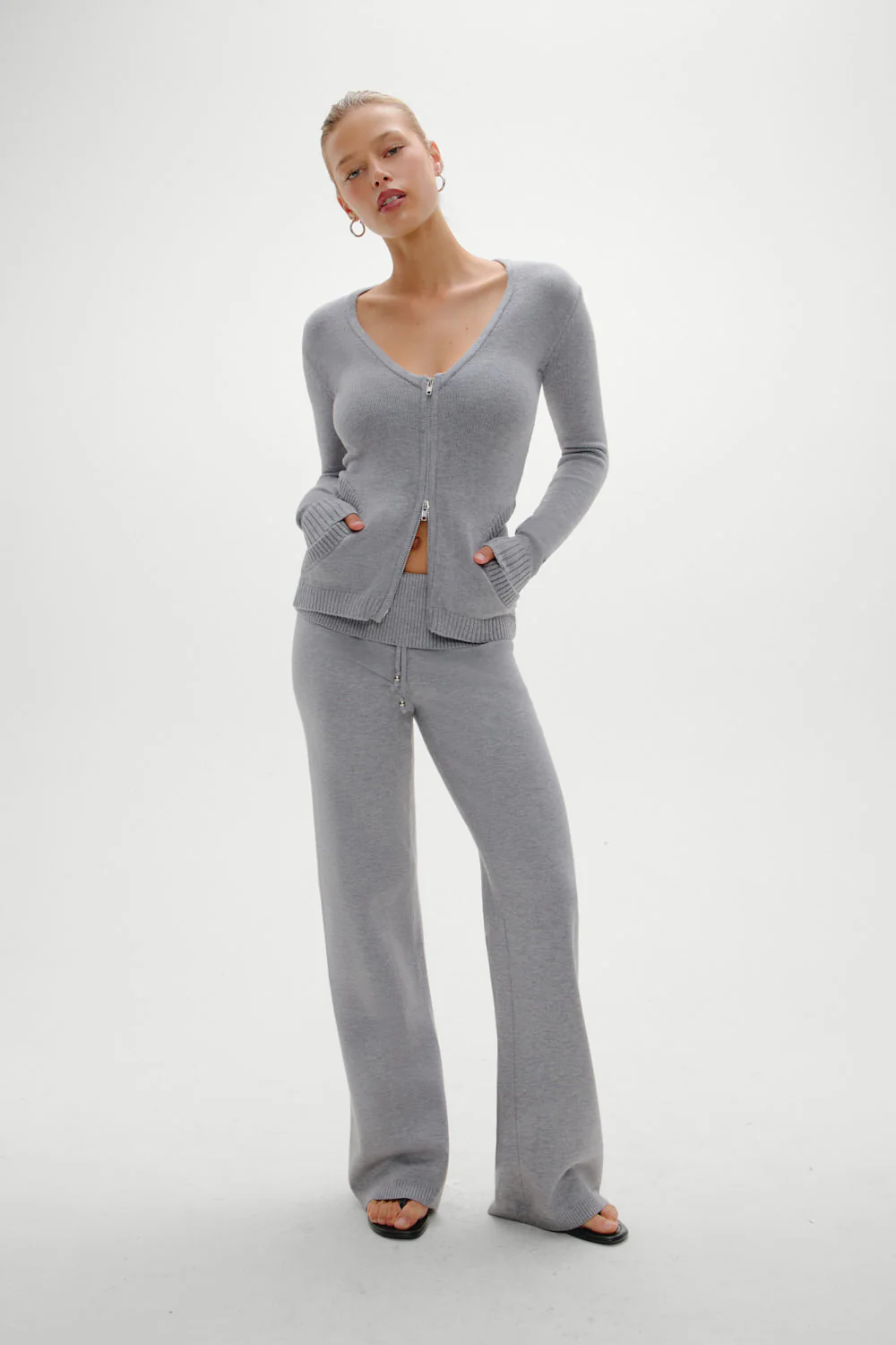 Dawson Knit Fold Over Pants | Cloud Cover - Image 7