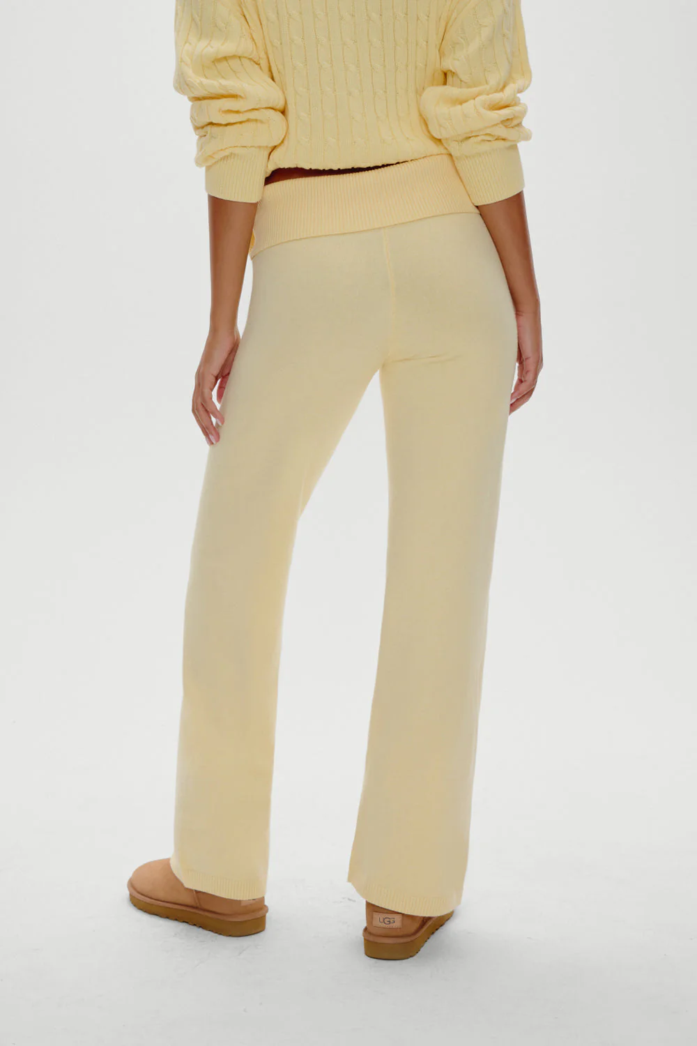 Dawson Knit Fold Over Pants | Vanilla Sugar - Image 4