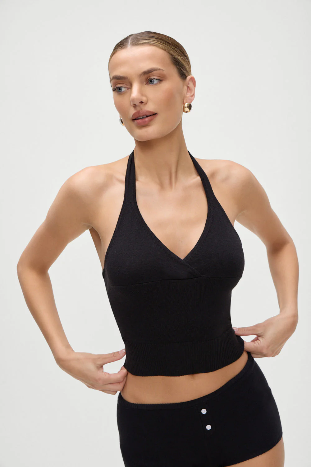 Dylan Knit Halter Top | Black - Image 2