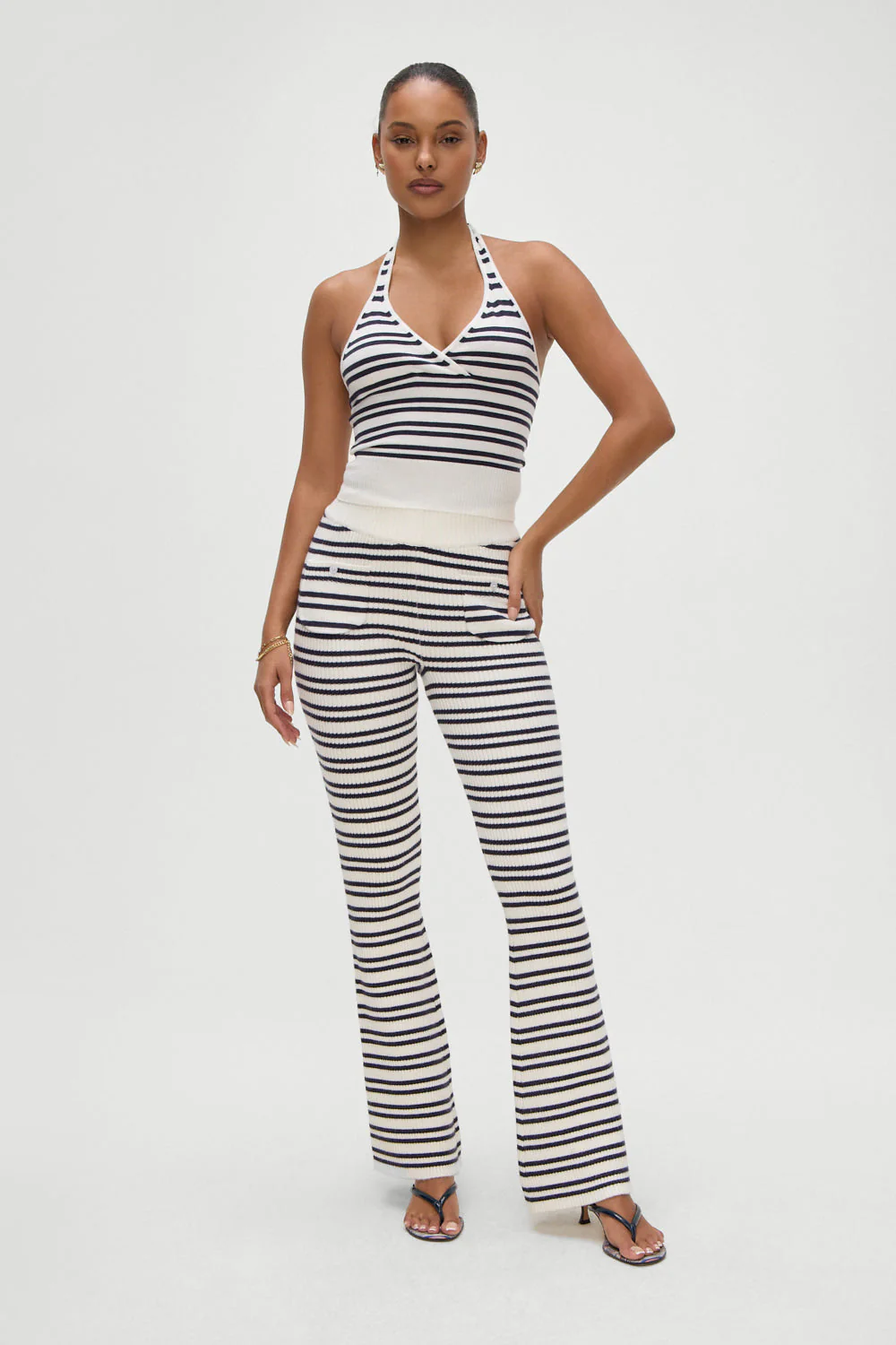 Dylan Knit Halter Top | Starlit Stripe - Image 3
