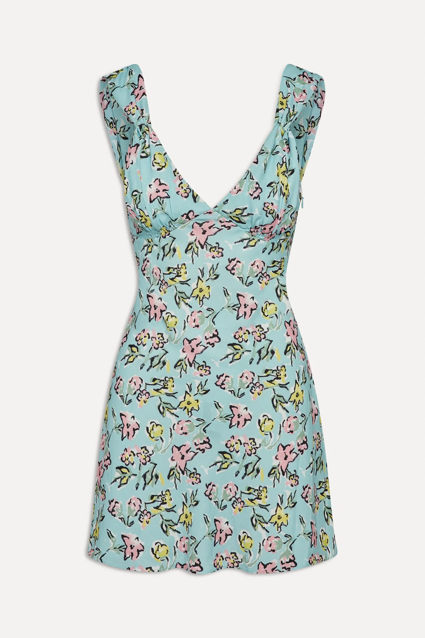 Emilia Satin Floral Mini Dress | Pastel Peony - Image 3