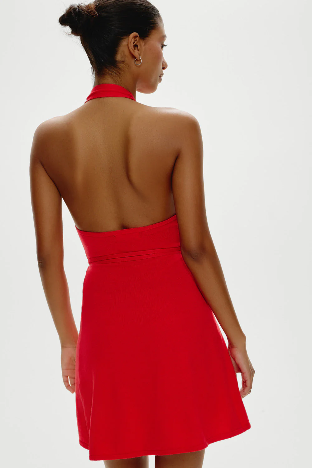 Evening Halter Wrap Mini Dress | Cherry - Image 5