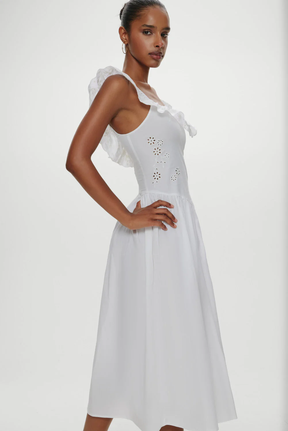 Georgia Cotton Embroidered Midi Dress | Angel's Meadow - Image 5