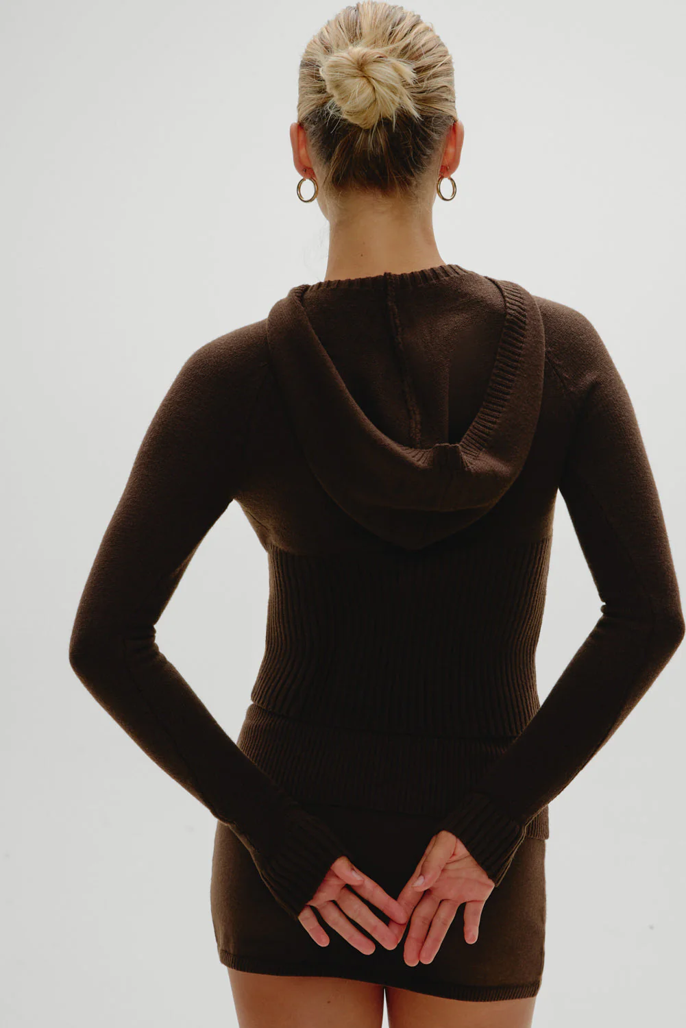 Hazel Knit Hoodie | Chocolate Brown - Image 4