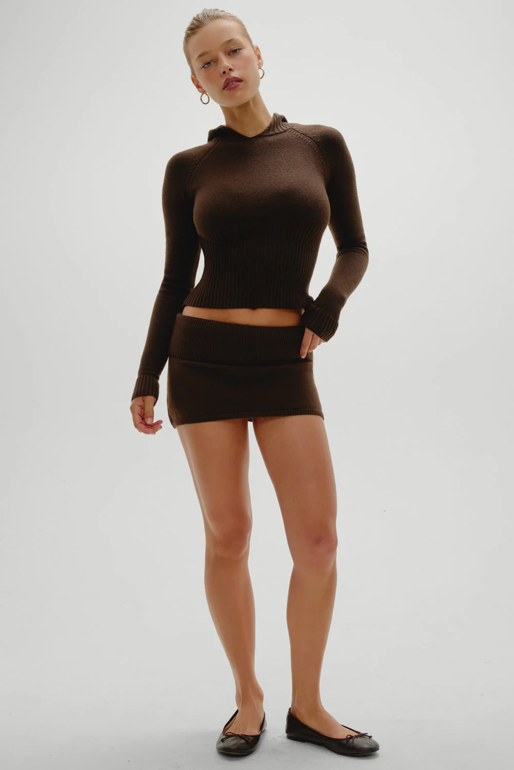Hazel Knit Hoodie | Chocolate Brown - Image 5