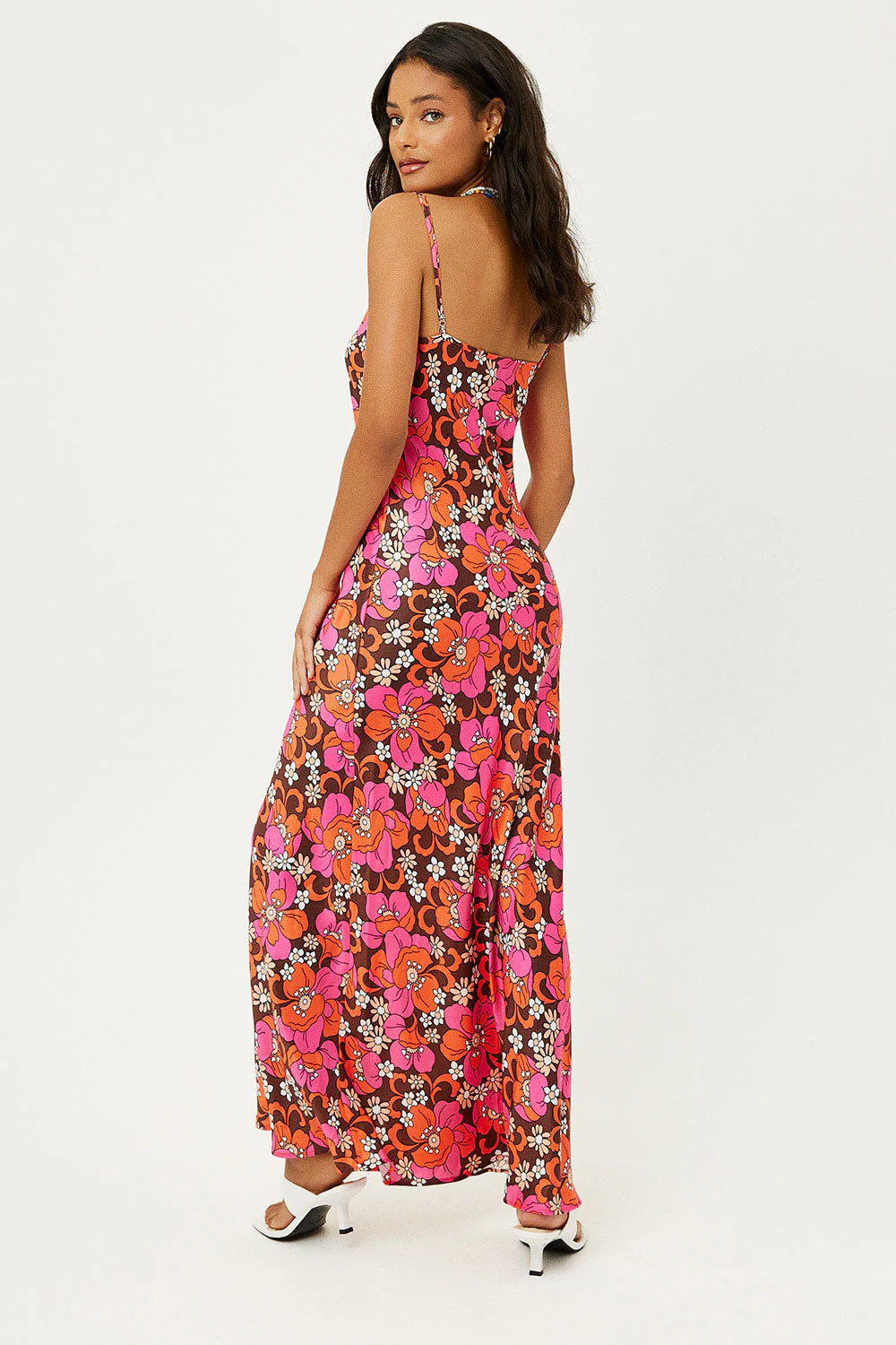 Isabel Satin Floral Dress | Tropics - Image 3