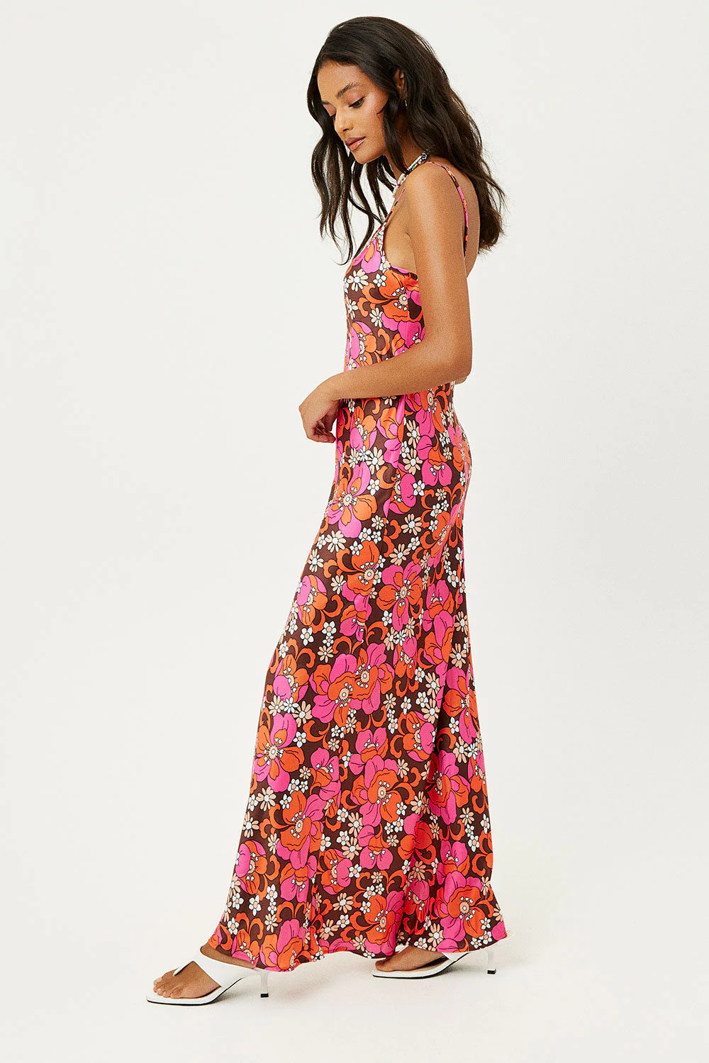 Isabel Satin Floral Dress | Tropics - Image 4