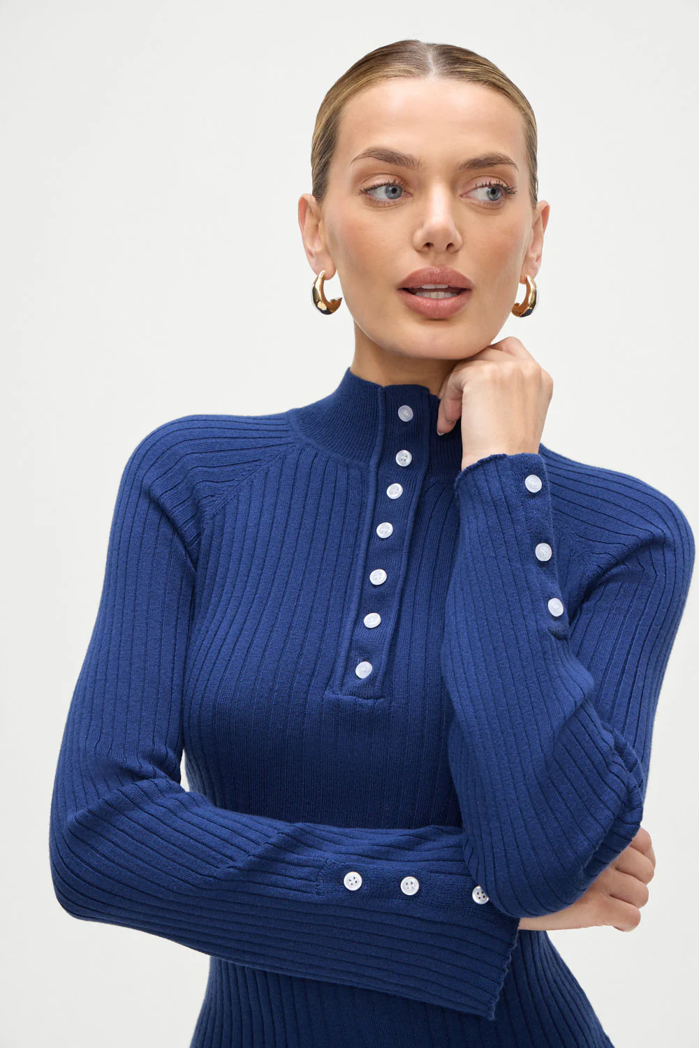 Isla Long  Sleeve Mini Dress | Midnight Blue - Image 6