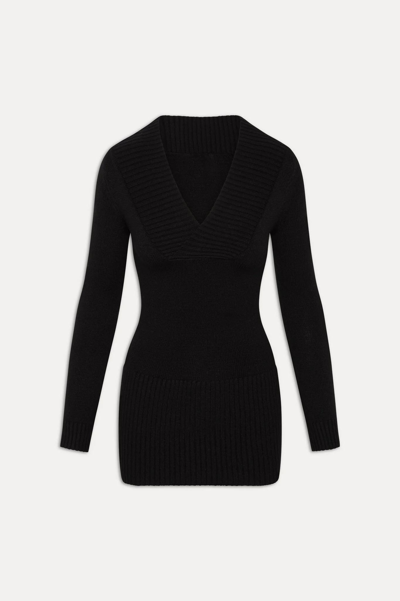 Jade Long Sleeve Knit Mini Dress | Black - Image 3