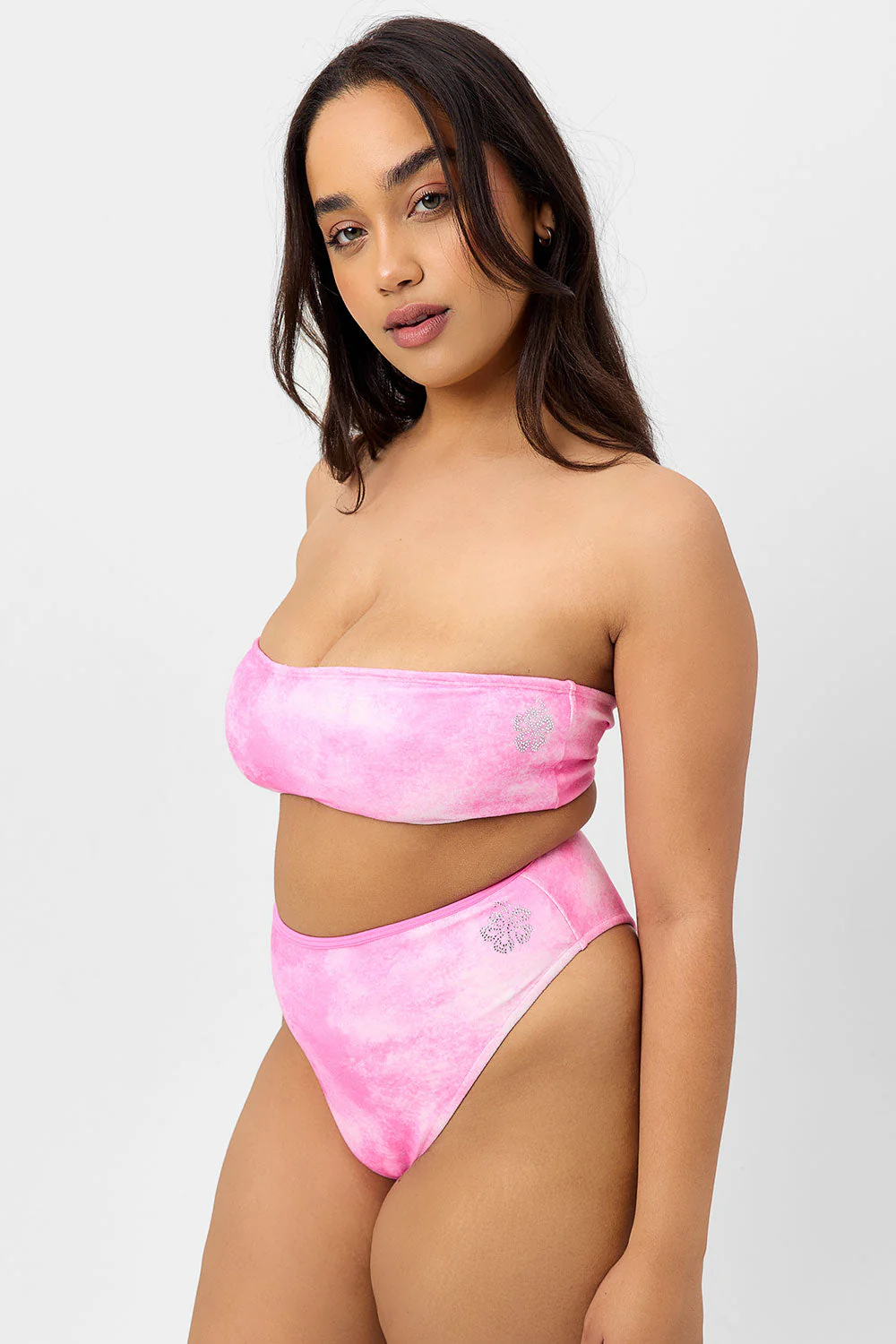 Jean Terry Bandeau Bikini Top | Distorted Pink Dye - Image 2