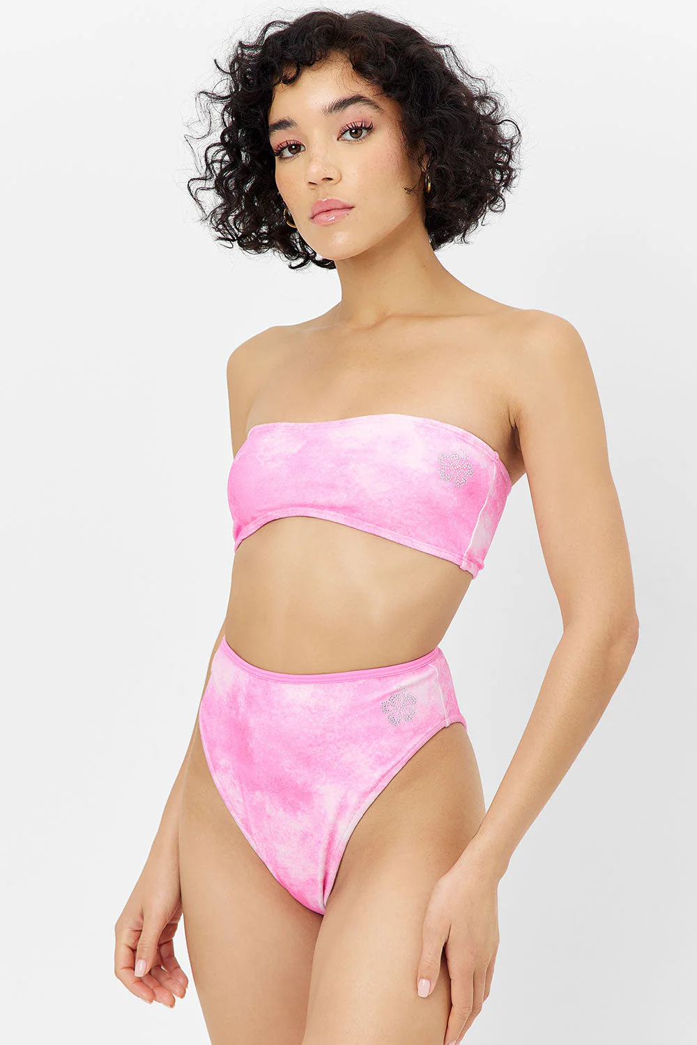 Jean Terry Bandeau Bikini Top | Distorted Pink Dye - Image 5