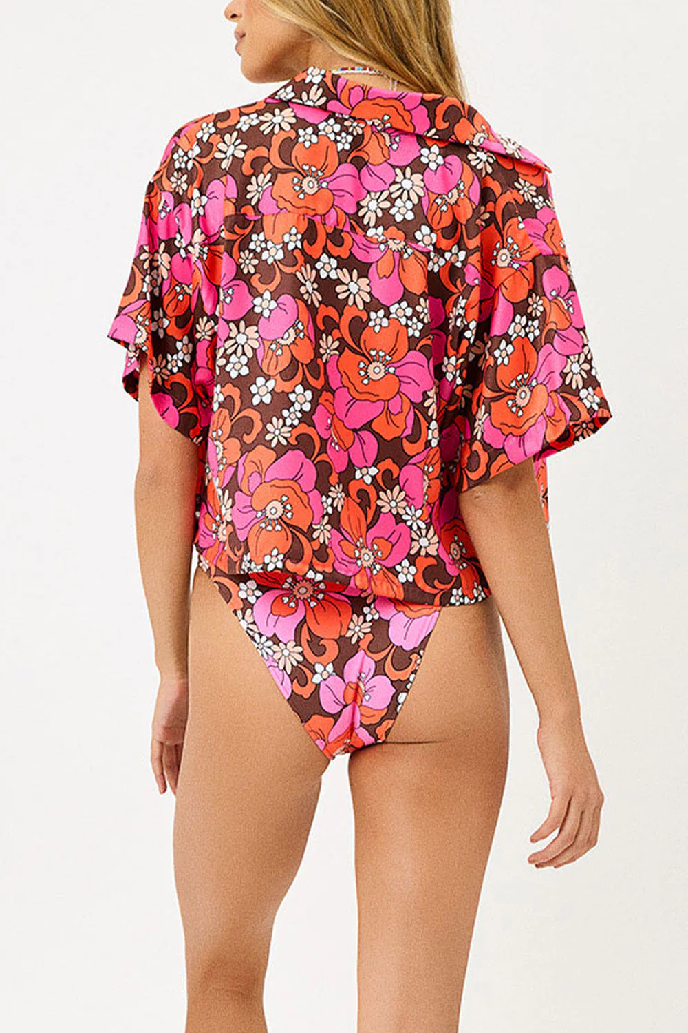Koa Satin Cover Up Shirt | Tropics - Image 2
