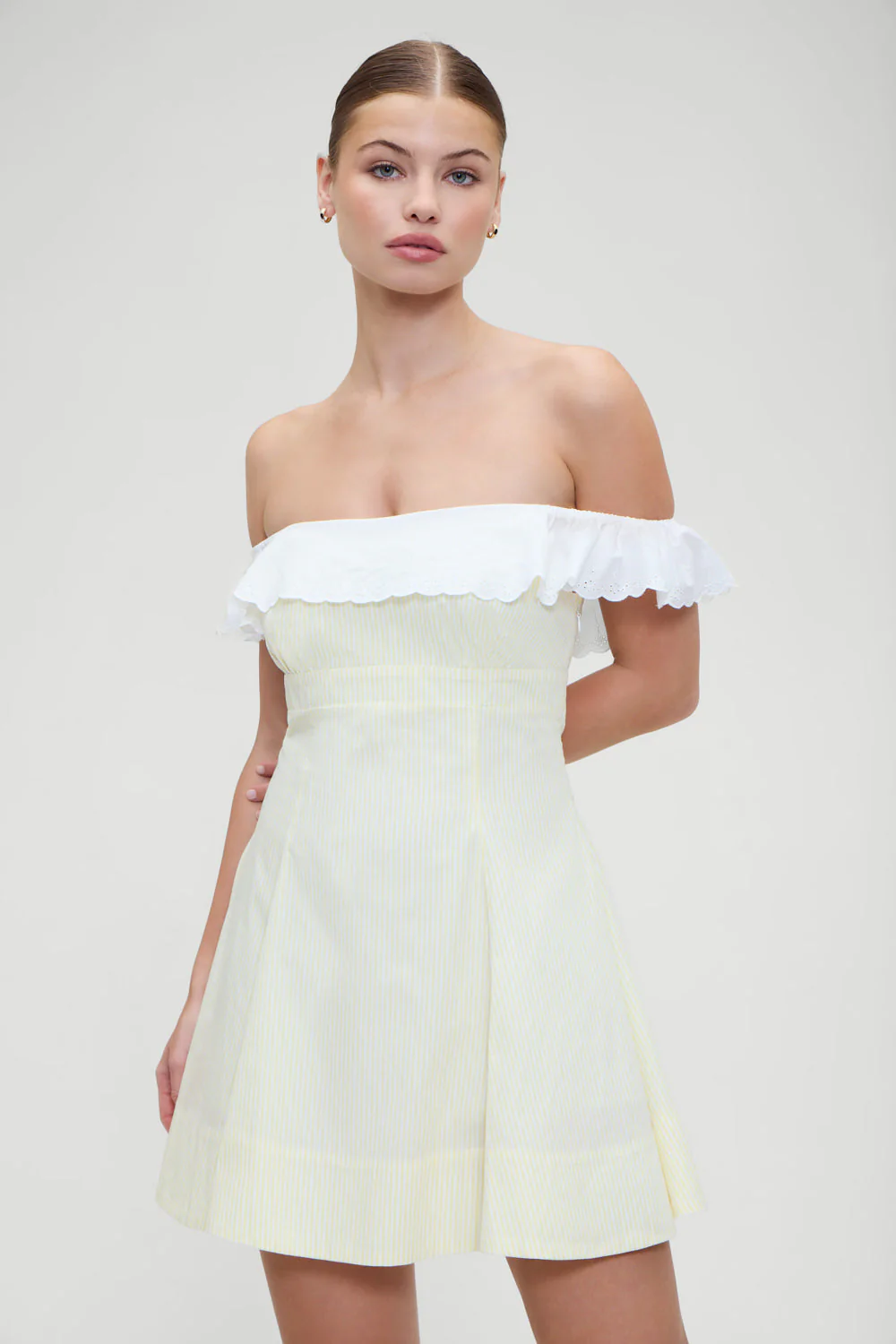 Lilah Striped Mini Dress | Daisy Stripe - Image 2