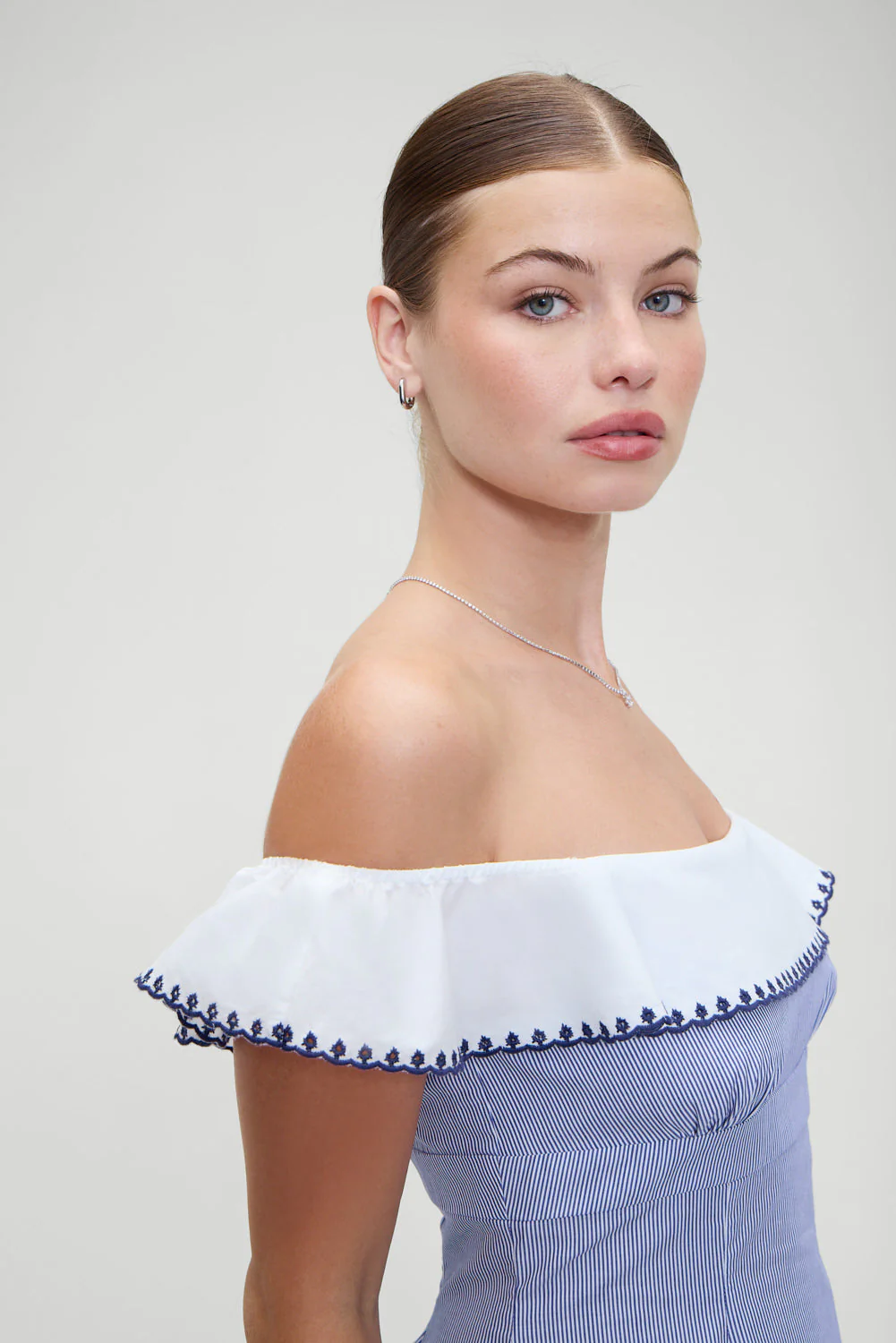 Lilah Striped Mini Dress | Midnight Stripe - Image 6